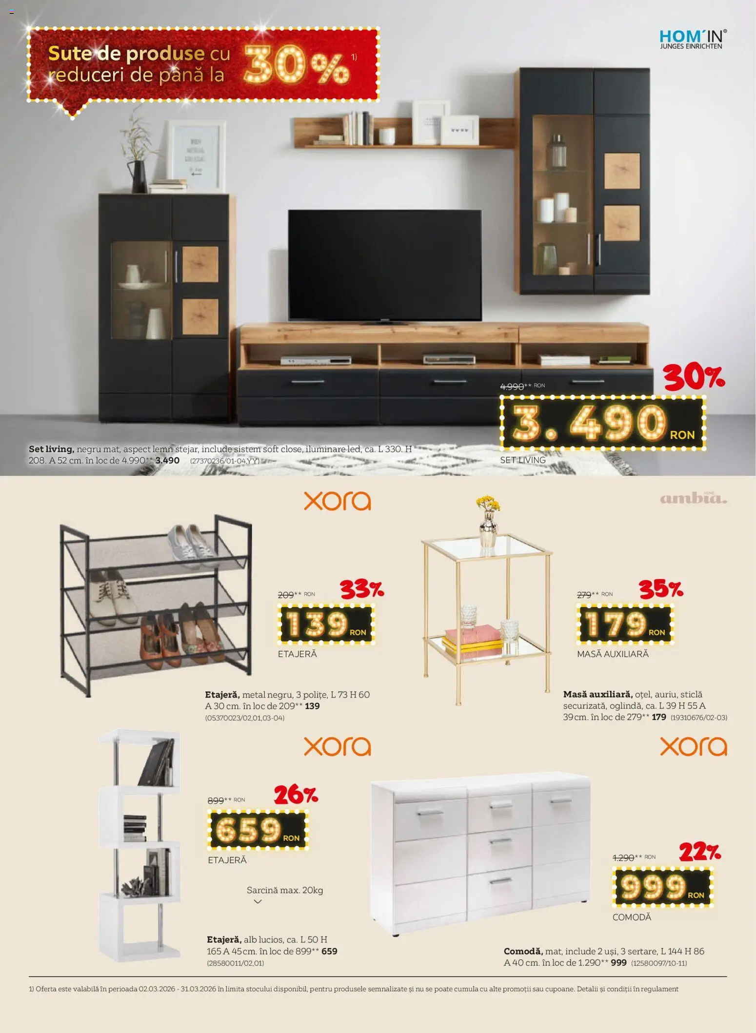 Noul catalog XXXLutz – valabil de la 02.03.2026 | Pagină: 12 | Produse: Masă, Comodă, Etajeră