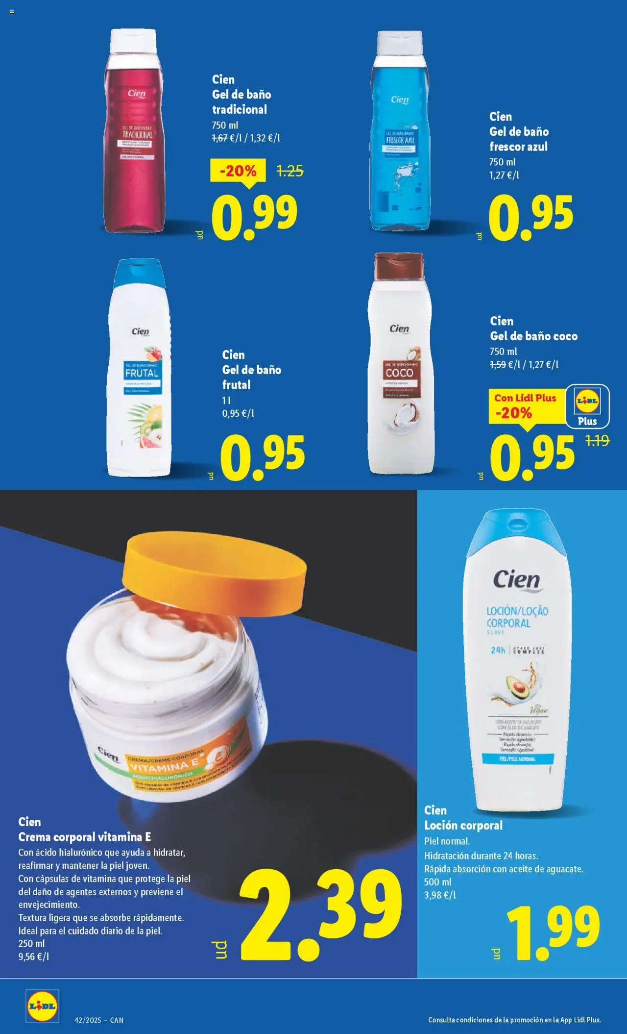 Lidl - Canarias │ válido desde el 13.10.2025 | Página: 20 | Productos: Gel de baño, Loción corporal, Τυρόπιτα, Baño