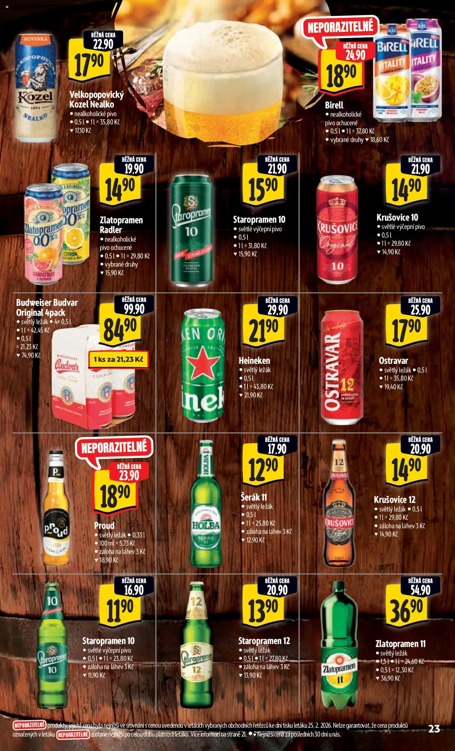 Albert leták - Hypermarket od 04.03.2026 | Strana: 31 | Produkty: Staropramen, Krušovice 12, Kozel nealko, Láhev