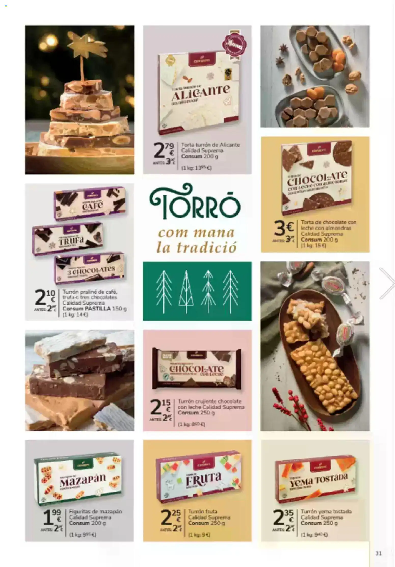 Consum folleto │ válido desde el 18.12.2025 | Página: 31 | Productos: Leche, Café, Chocolate, Chocolate con leche