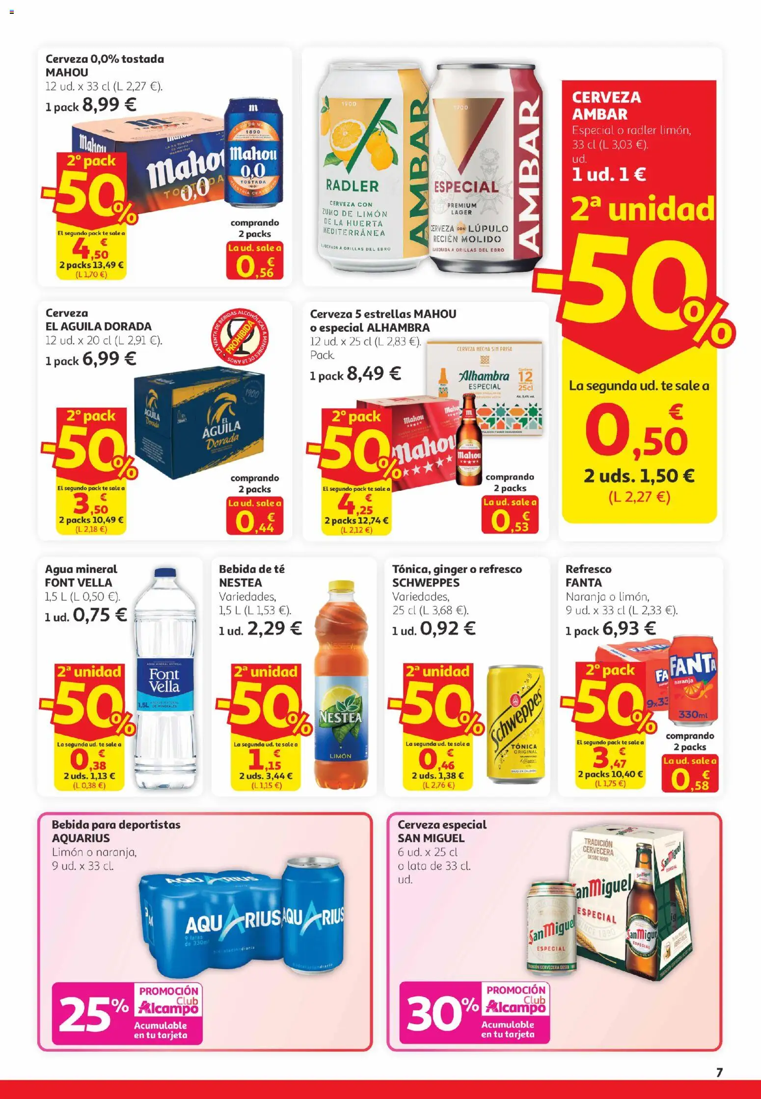 Alcampo -  Canarias │ válido desde el 26.02.2026 | Página: 7 | Productos: Cerveza, Ροζ πιπέρι, Té, Agua mineral