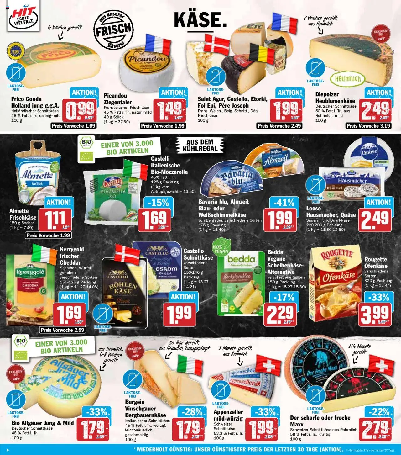 HIT - Rhineland-Palatinate - gültig ab dem 11.08.2025 | Seite: 6 | Produkte: Käse, Mozzarella, Gouda, Frischkase