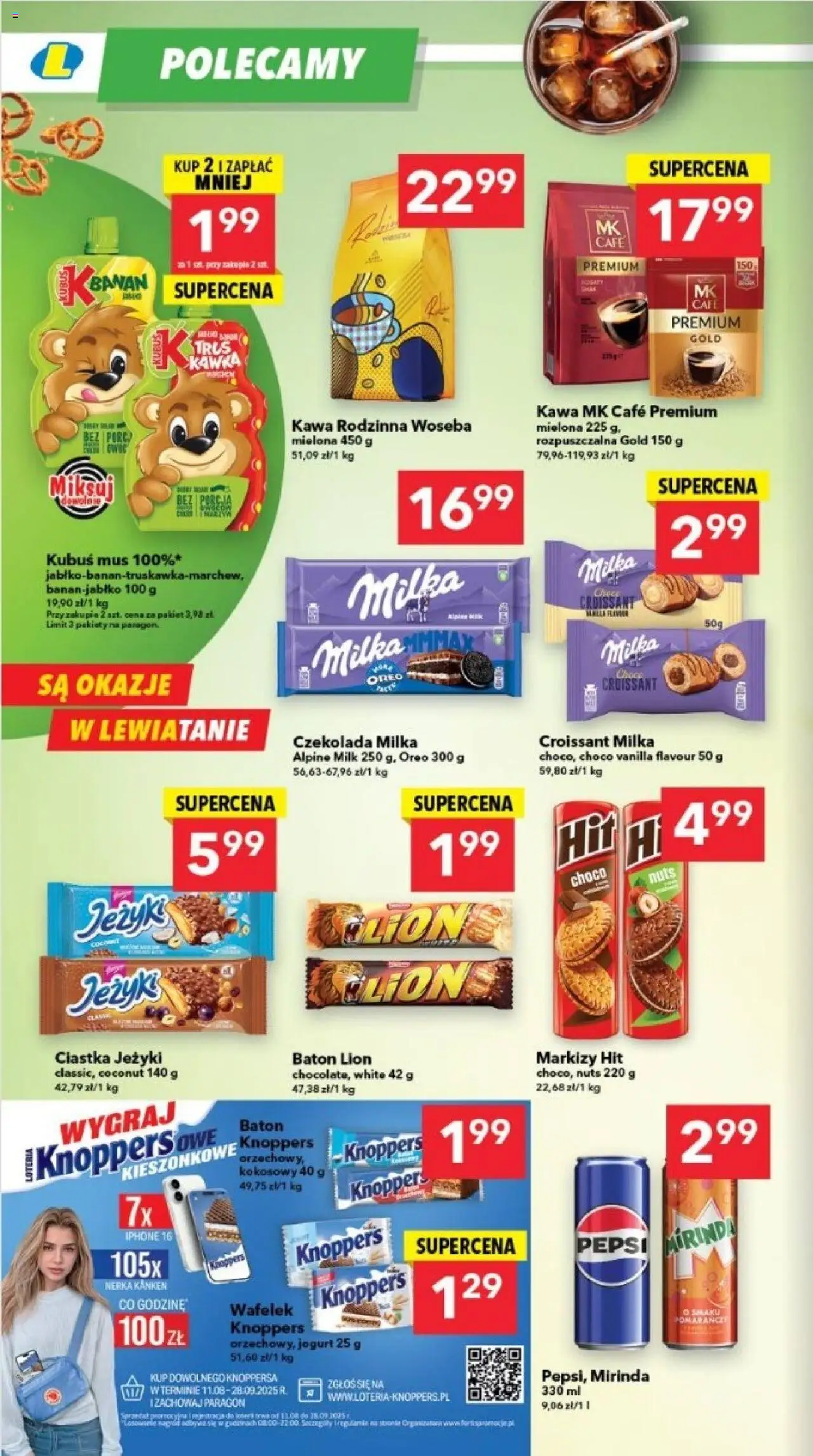 Lewiatan gazetka - Lublin od 11.09.2025 | Strona: 6 | Produkty: Knoppers, Milka, Kawa, Czekolada