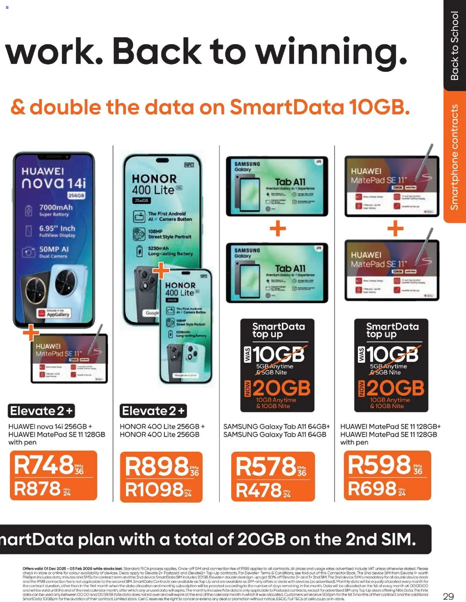 New Cell C catalogue – valid from 01.12.2025 | Page: 31 | Products: Data, Connector, Battery, Pen