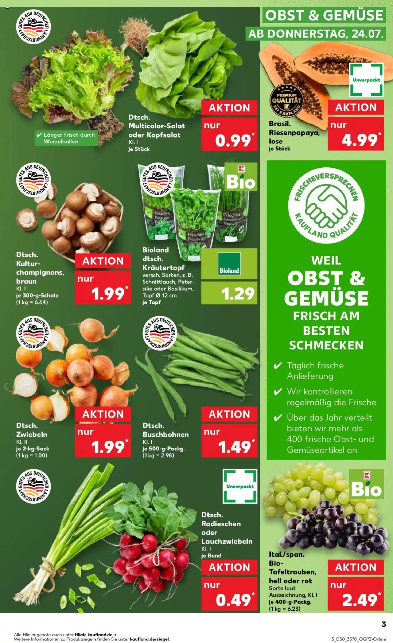 Kaufland prospekt Brandenburg An Der Havel	 - gültig ab dem 27.07.2025 | Seite: 26 | Produkte: Zwiebeln, Gemüse, Obst, Petersilie