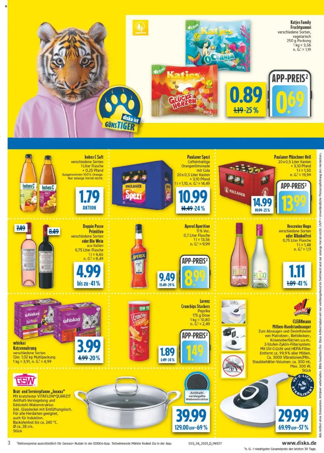 Diska - diska Angebote Bayern KW34 - gültig ab dem 18.08.2025 | Seite: 3 | Produkte: Doppio Passo, Lorenz crunchips, Hugo, Whiskas