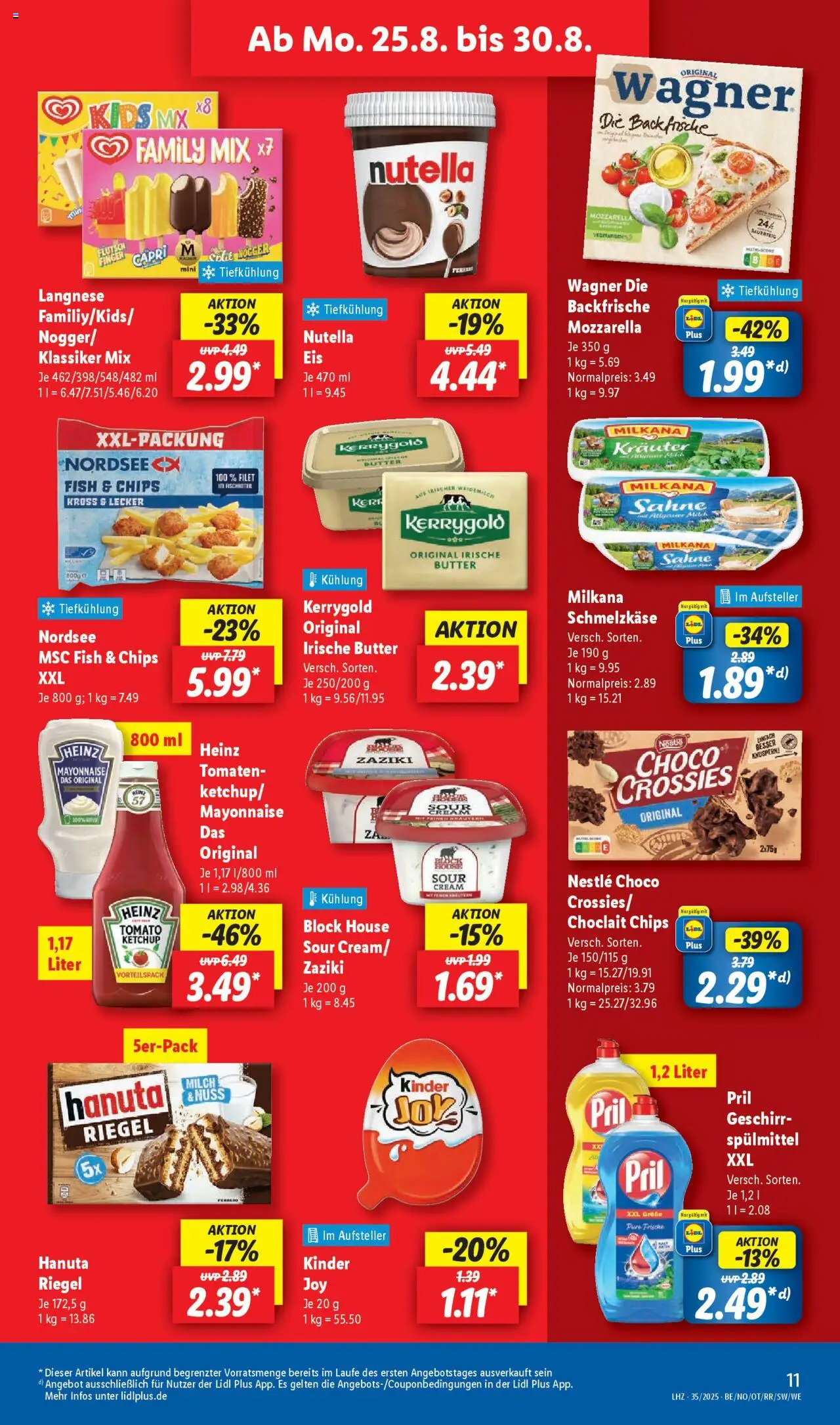 Lidl Prospekt Aarbergen - gültig ab dem 25.08.2025 | Seite: 17 | Produkte: Langnese, Milkana, Pril, Chips