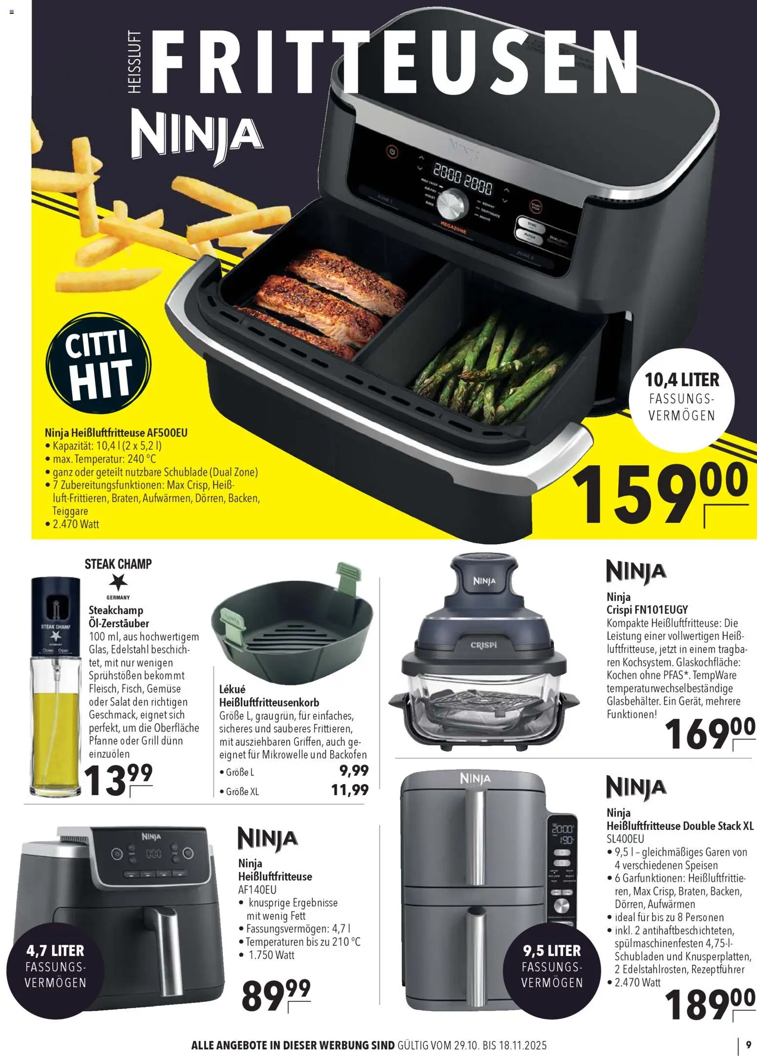 CITTI Markt  Markenwelten – gültig ab 29.10.2025 | Seite: 9 | Produkte: Grill, Gemüse, Steak, Salat