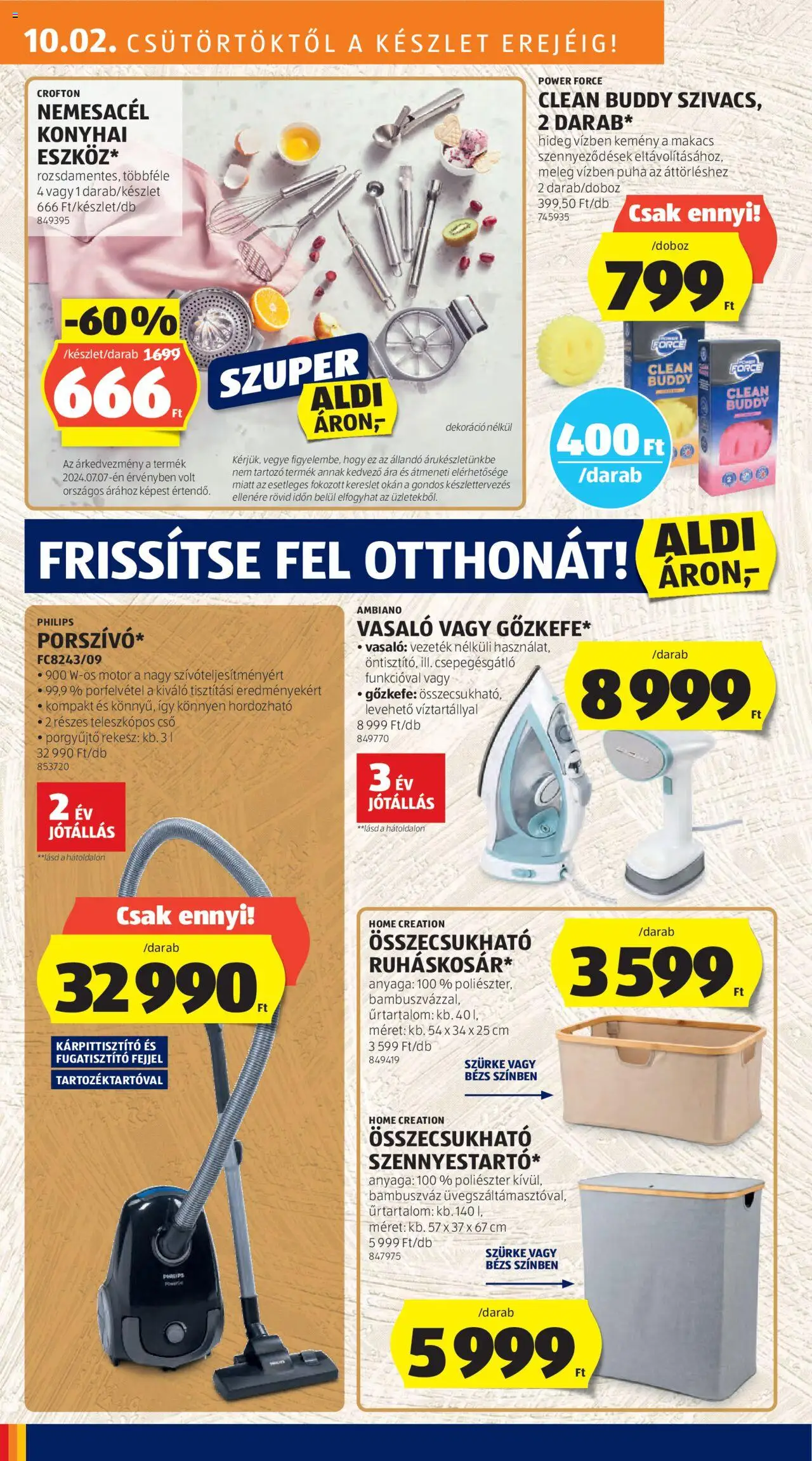 Aldi akciós ujság - amely érvényes a következő dátumtól: 02.10.2025 | Oldal: 20 | Termékek: Vasaló, Dekoráció