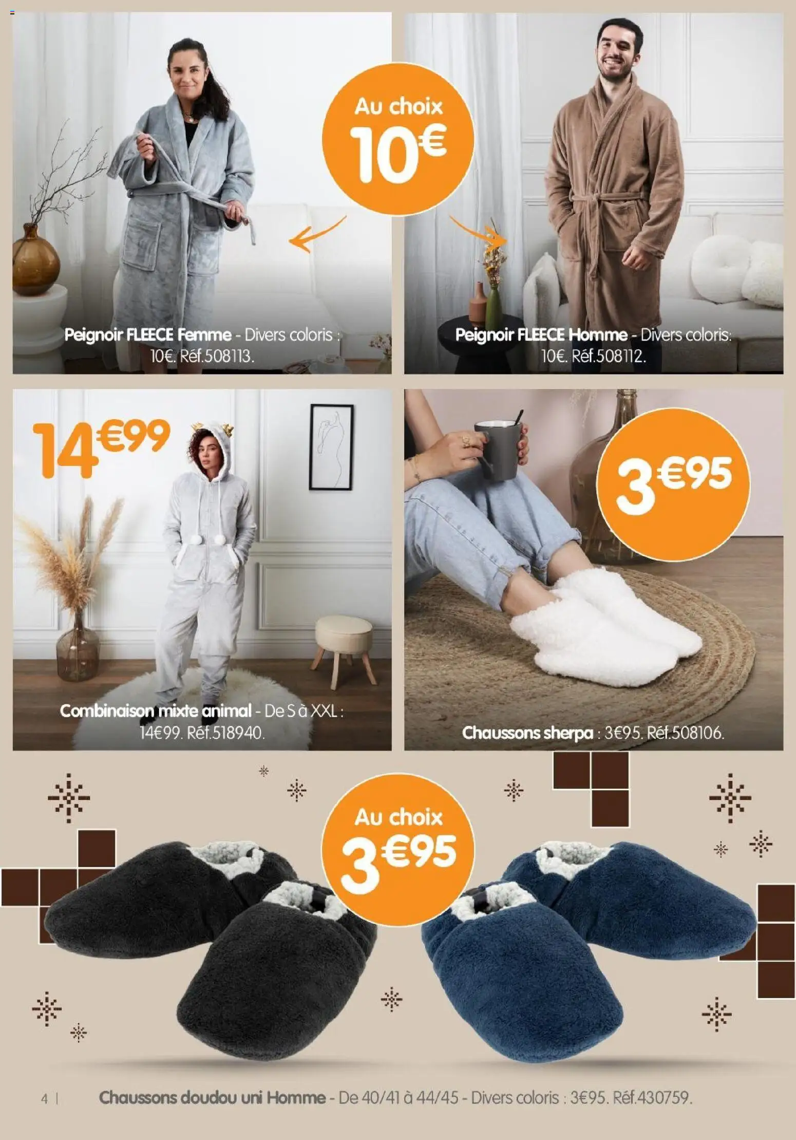 {H1} | Page: 4 | Produits: Peignoir, Combinaison, Chaussons