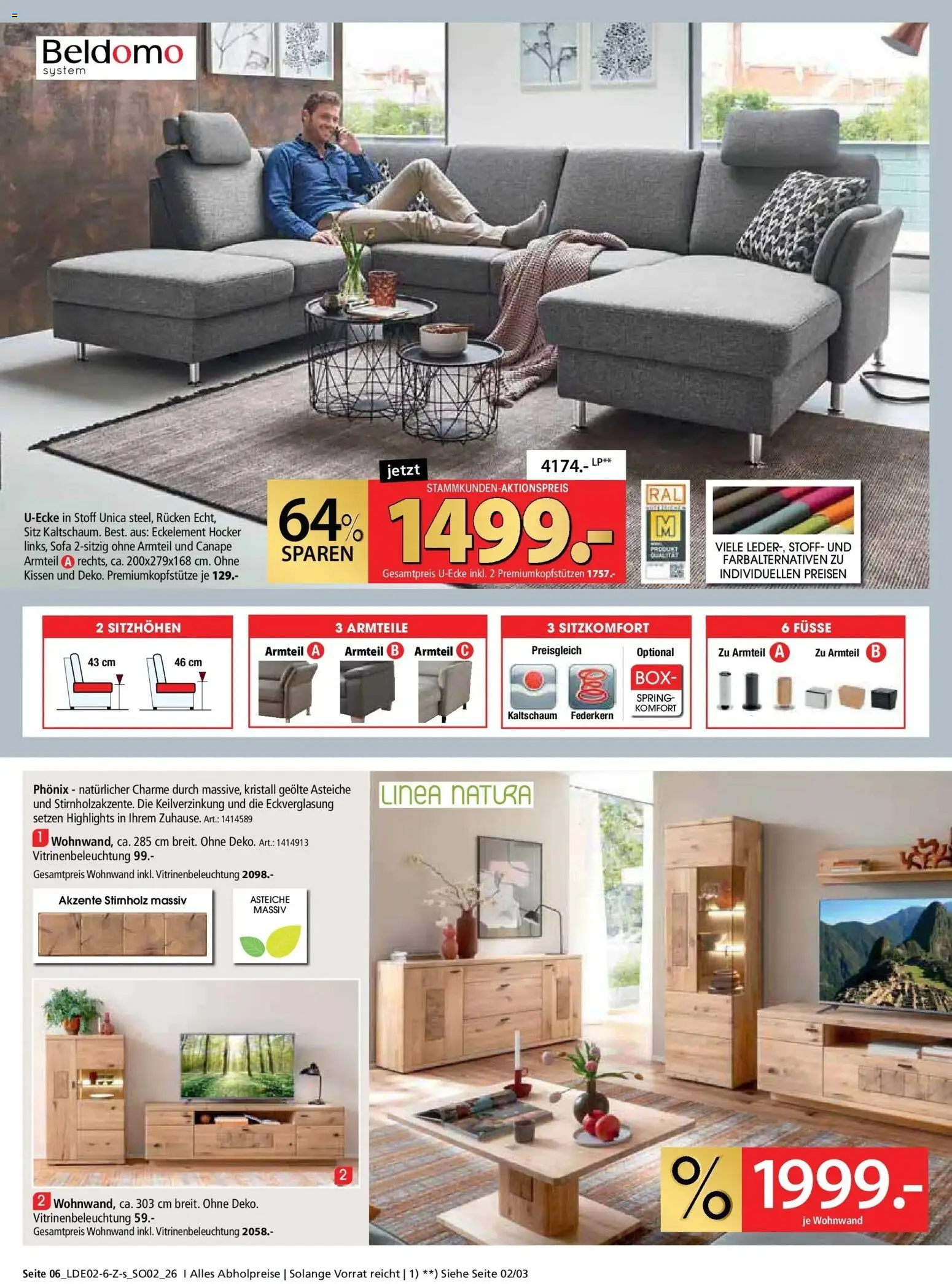 Zurbrüggen Red Shopping Week – gültig ab 23.02.2026 | Seite: 6 | Produkte: Hocker, Wohnwand, Sofa, Box