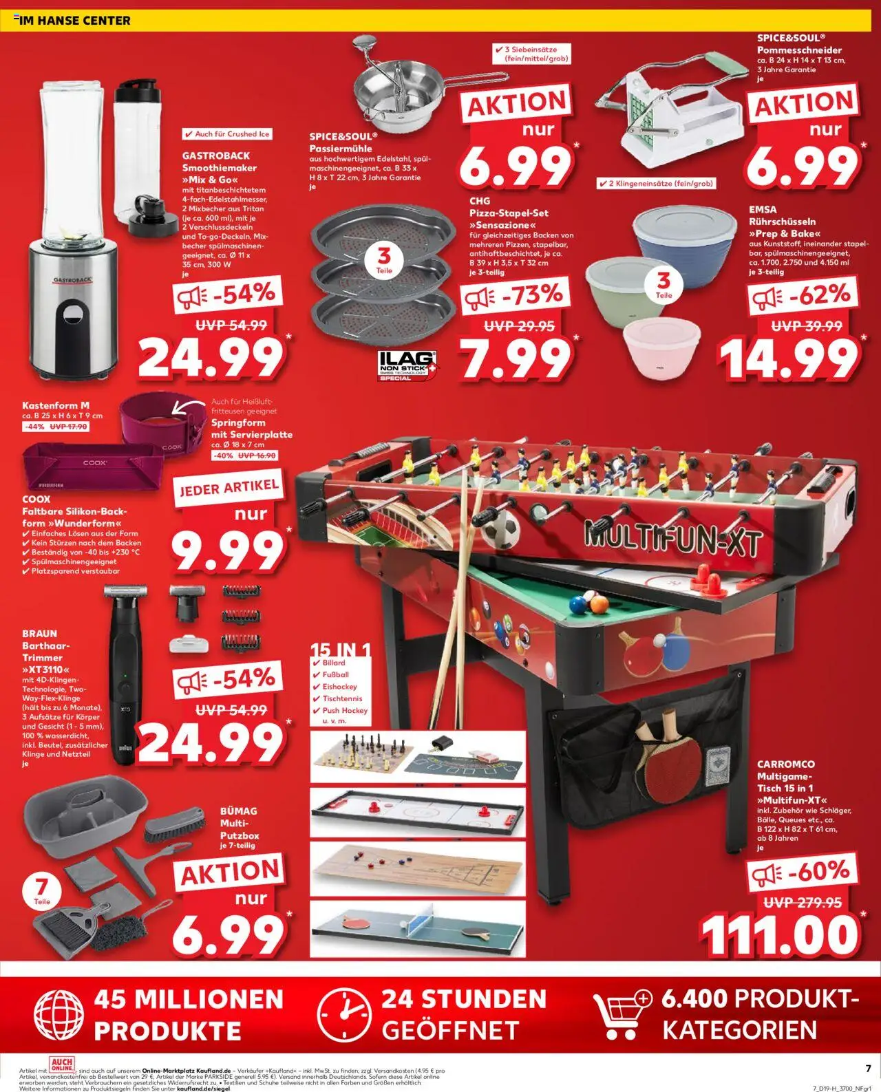 Kaufland - Rostock - gültig ab dem 08.05.2025 | Seite: 7 | Produkte: Cutter, Tisch, Fußball, Pizza