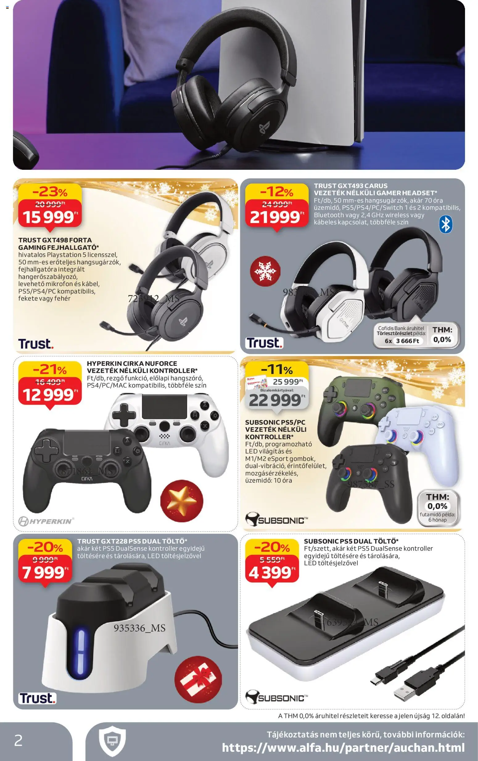 Auchan akciós ujság - amely érvényes a következő dátumtól: 20.11.2025 | Oldal: 2 | Termékek: PlayStation, Mikrofon, Töltő, Óra