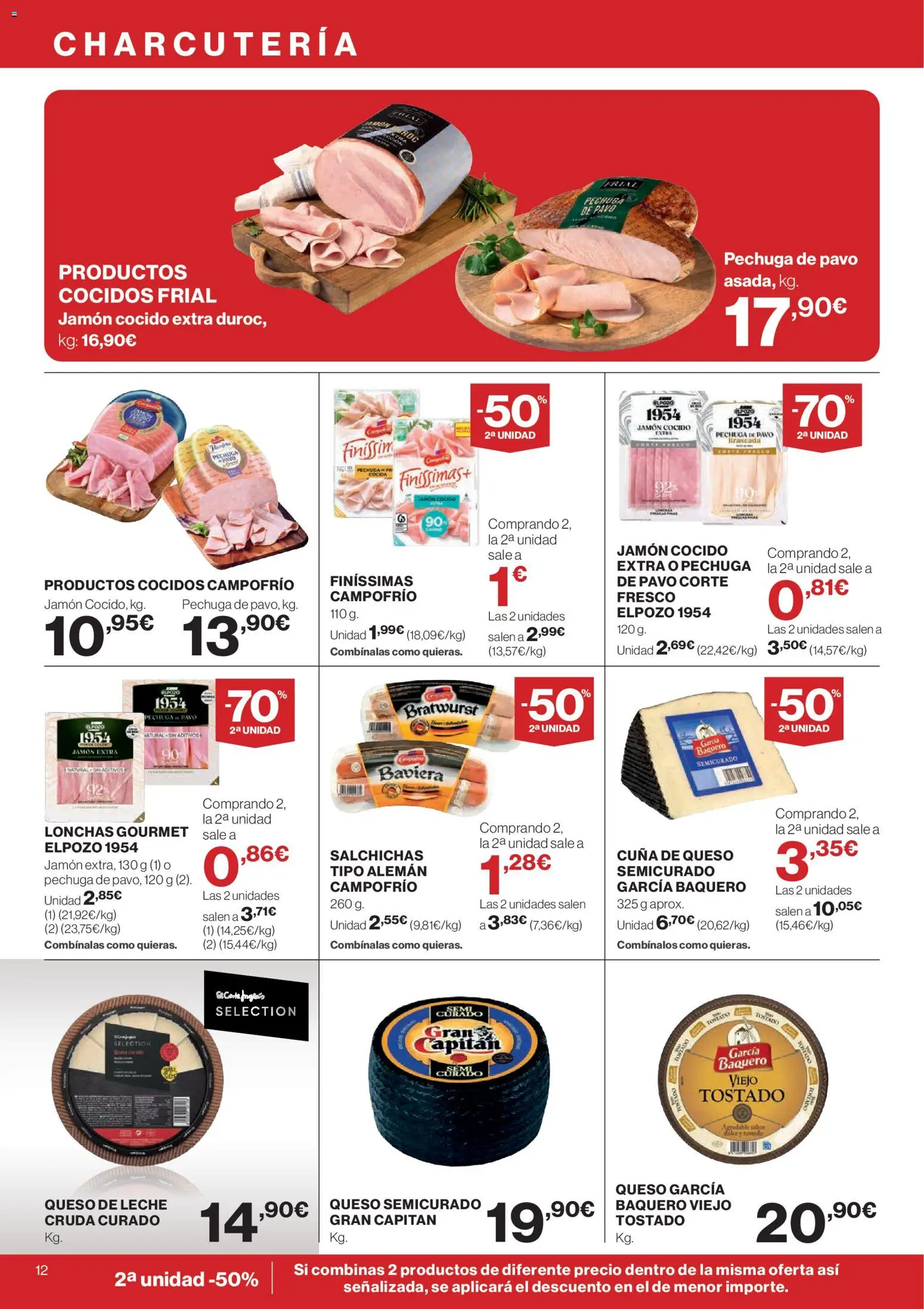 Hipercor catálogo │ válido desde el 25.03.2026 | Página: 12 | Productos: Leche, Queso, Jamón cocido, Cuna