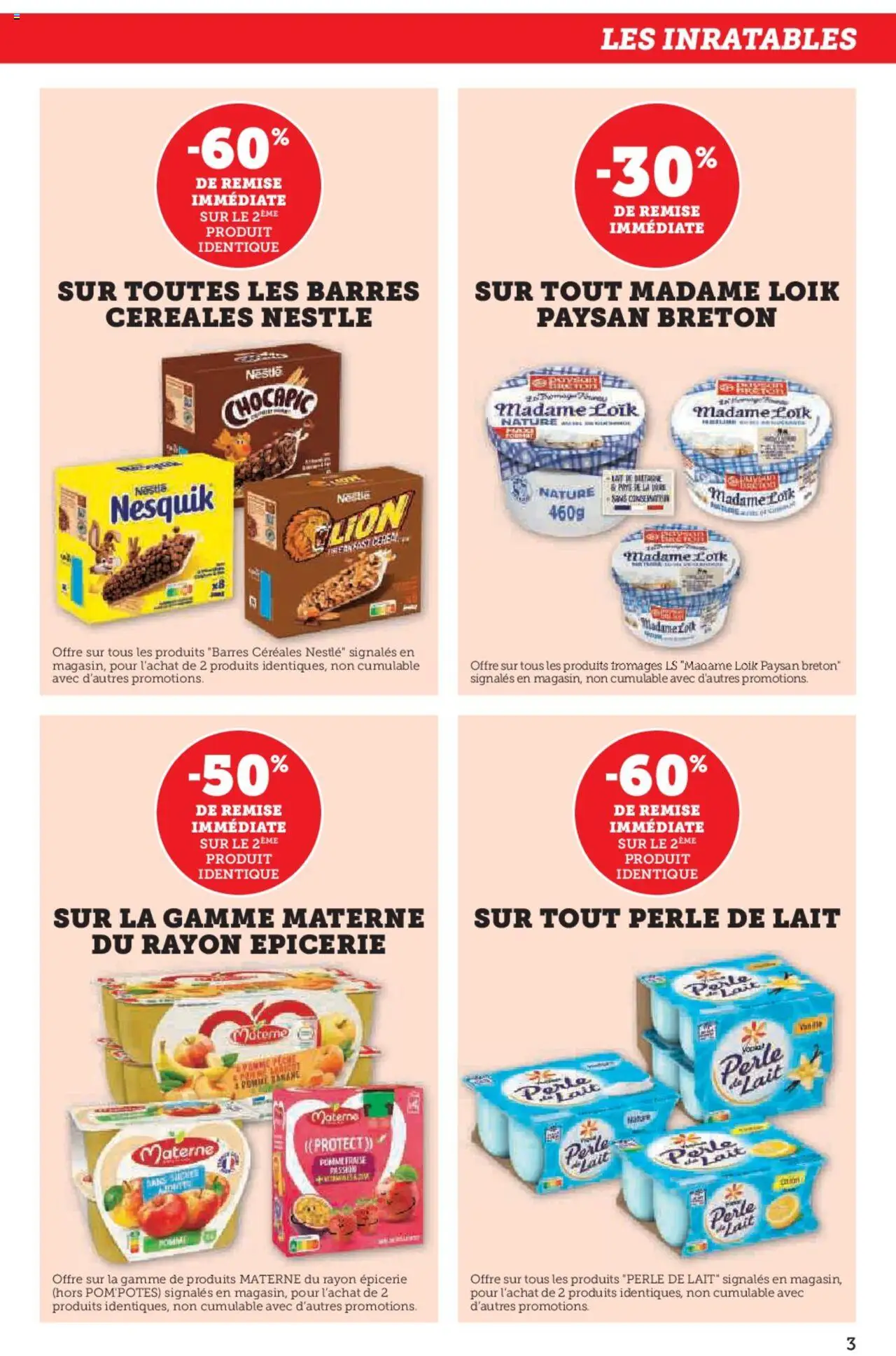  | Page: 3 | Produits: Fraise, Pom'potes, Lait, Céréales