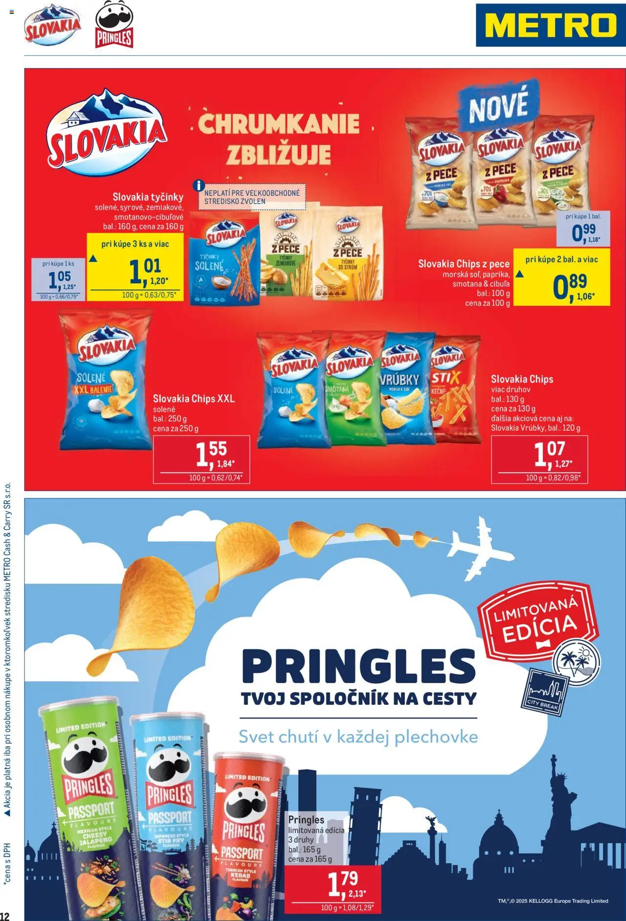 Nové Metro akcie – leták je platný od 27.08.2025 | Strana: 12 | Produkty: Smotana, Pringles, Kečup, Cibuľa