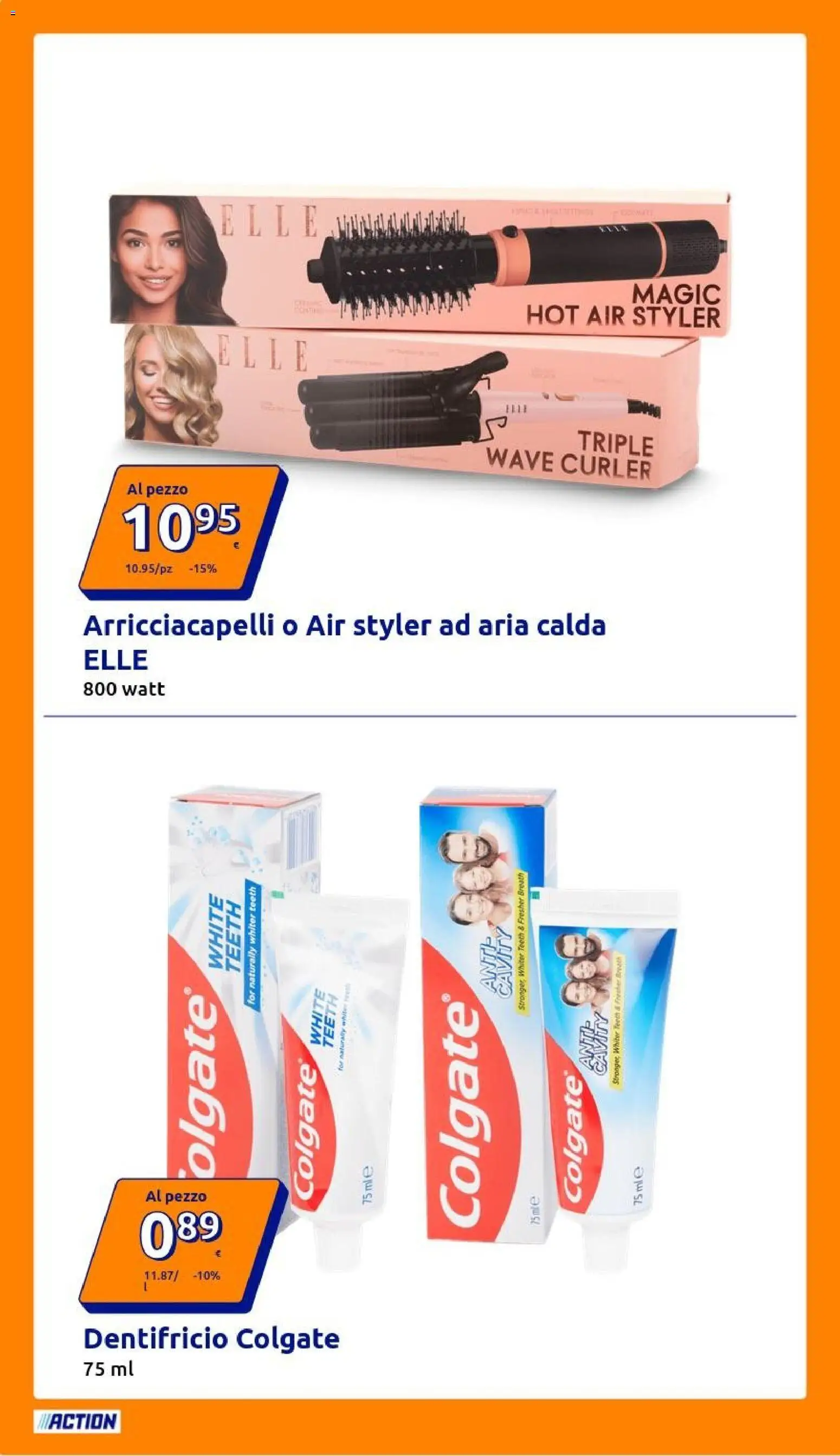 Volantino Action del 18.03.2026 | Pagina: 4 | Prodotti: Arricciacapelli, Dentifricio