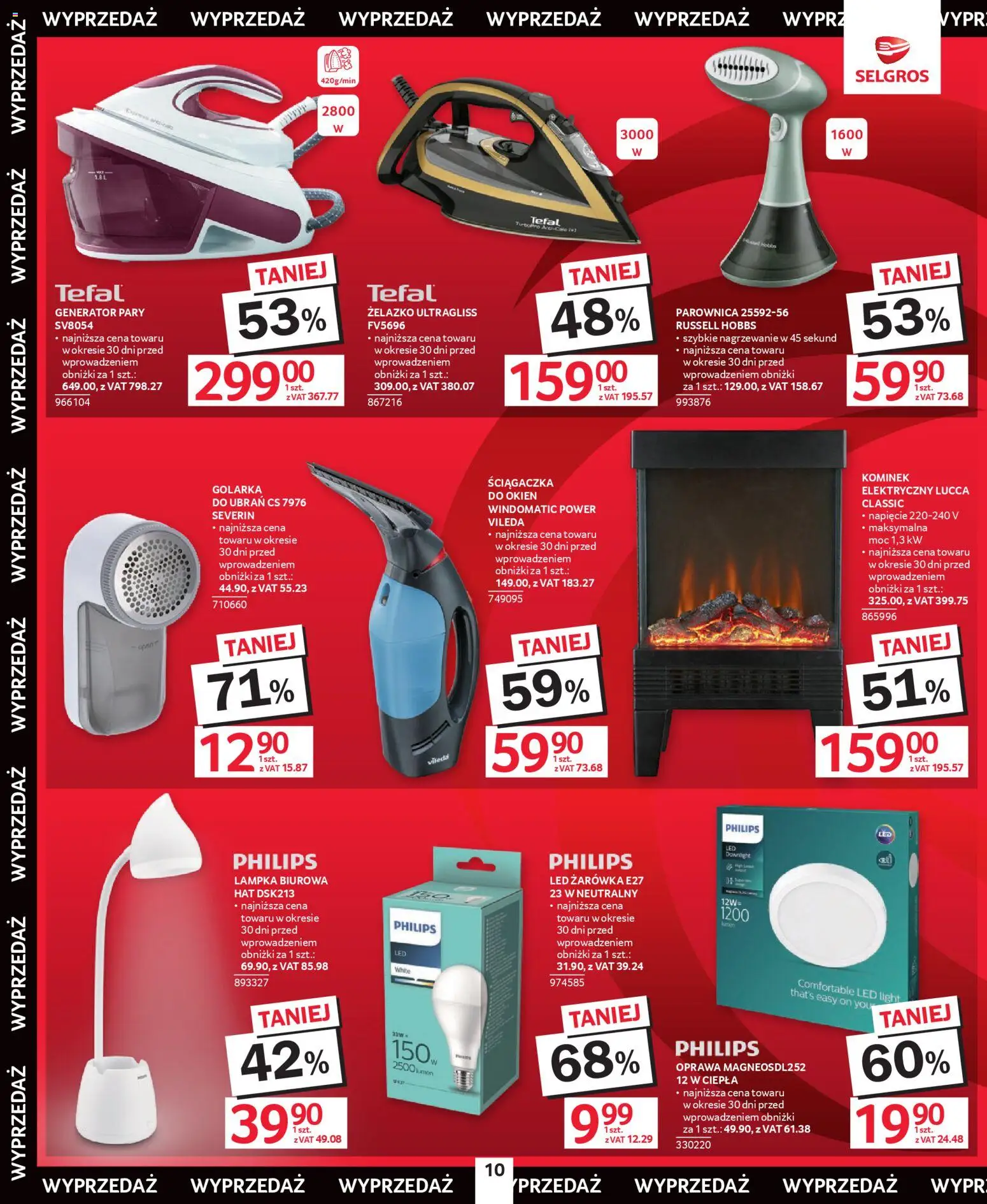 Selgros cash&carry Gazetka - Świąteczna Wyprzedaż od 18.12.2025 | Strona: 10 | Produkty: Golarka, Parownica, Generator pary, Vileda