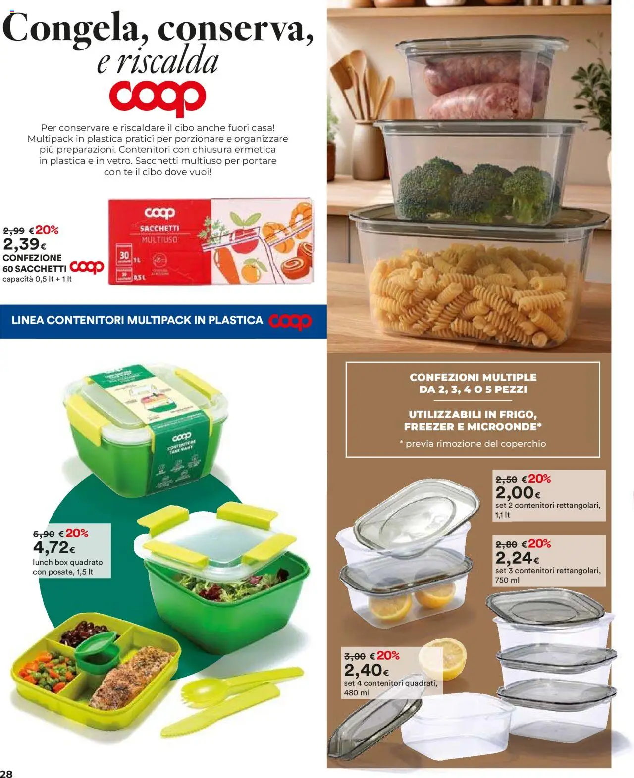 Volantino Ipercoop del 16.10.2025 | Pagina: 28 | Prodotti: Tè, Freezer, Contenitore