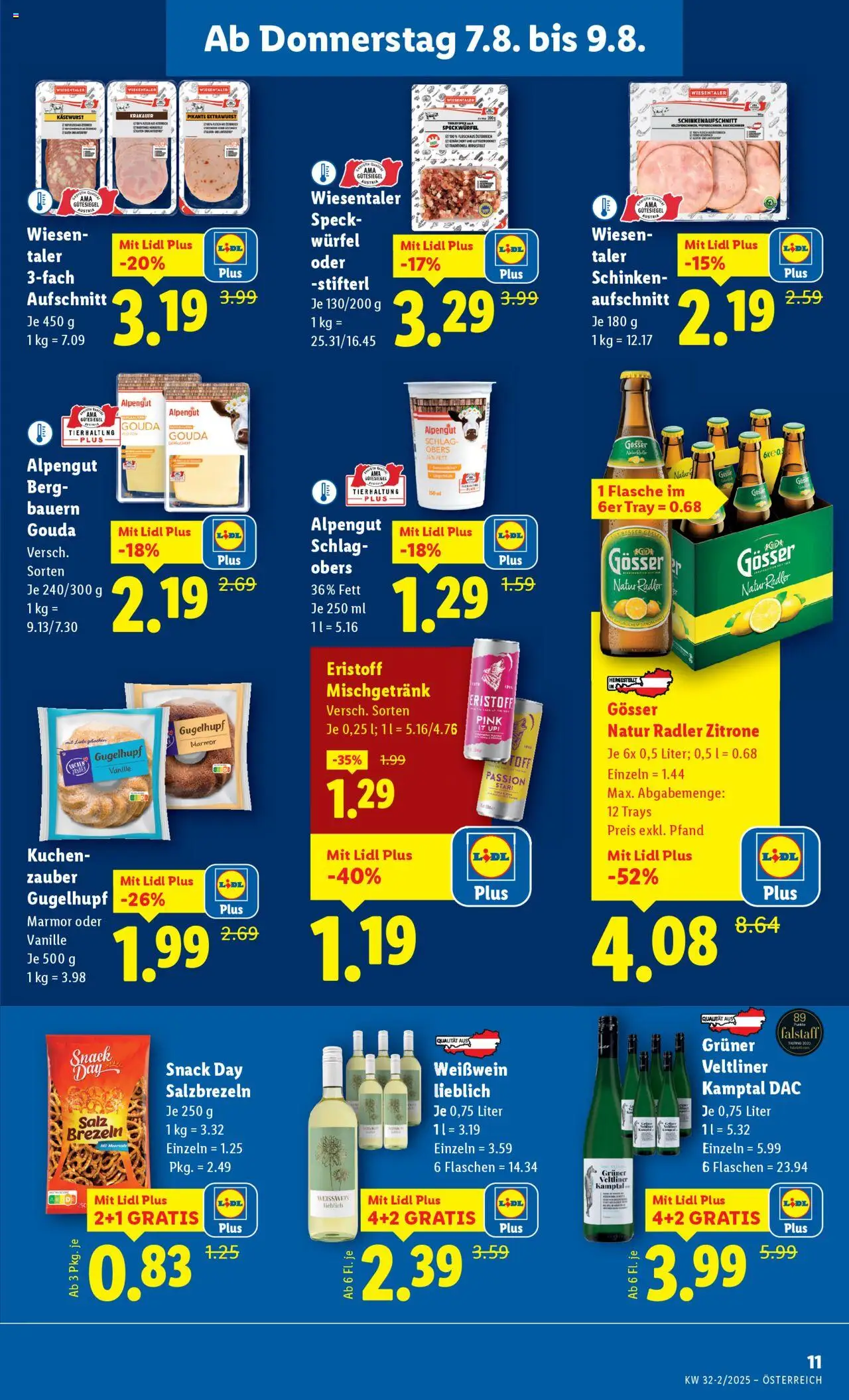 Lidl Flugblatt - Altenmarkt im Pongau, St. Johann im Pongau, Zell am See gültig ab 07.08.2025 | Seite: 13 | Produkte: Salz, Zitrone, Häränliha, Schinken