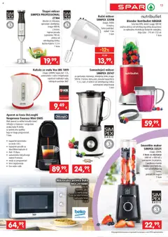 Katalog Spar - Pregled kataloga iz trgovine Spar, vrijedi od 22.10.2025 | Stranica: 13 | Proizvodi: Mikser, Smoothie, Kabel, Mikrovalna pećnica