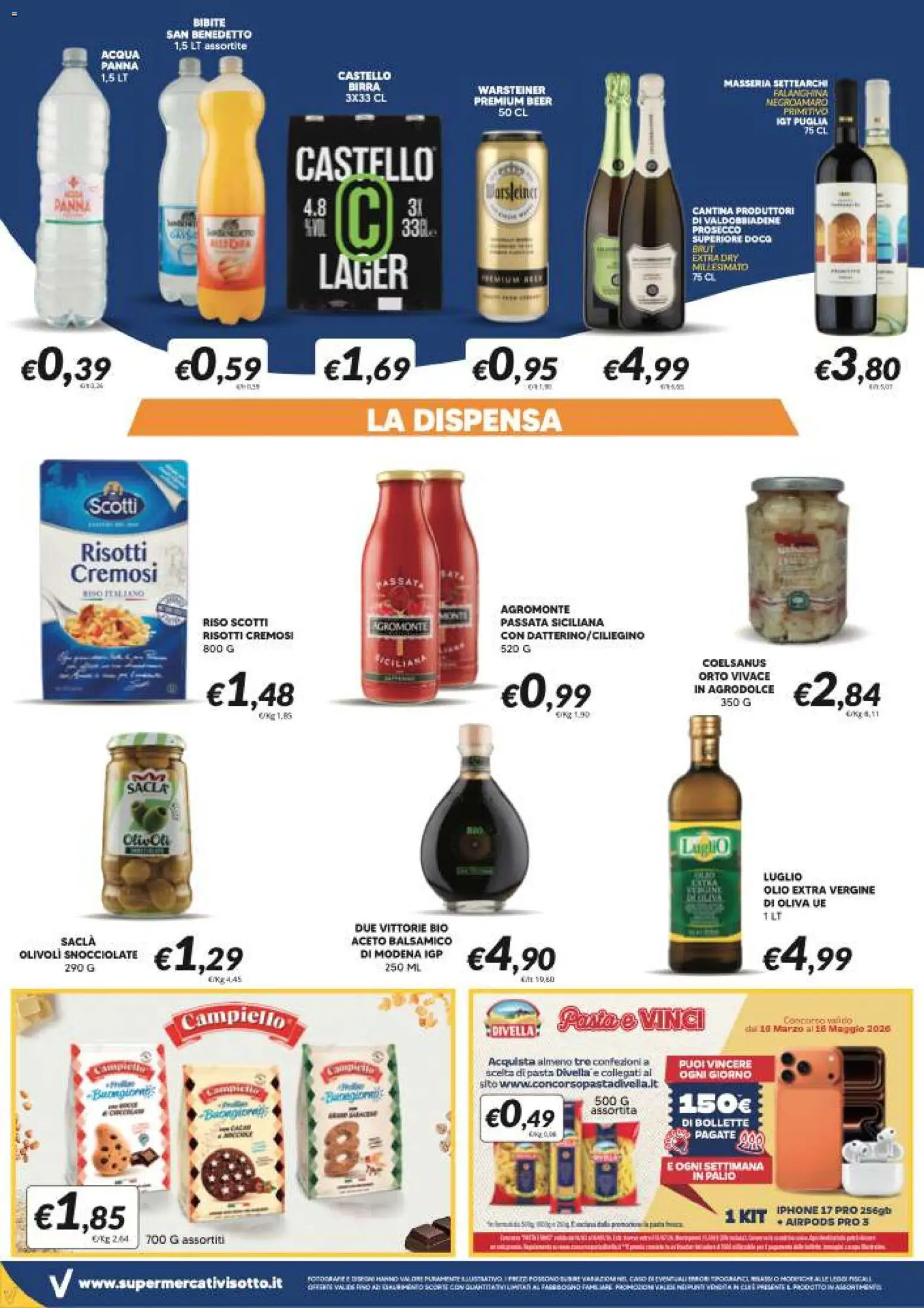 Volantino Visotto del 07.04.2026 | Pagina: 6 | Prodotti: Panna, Prosecco, Acqua, Bibite