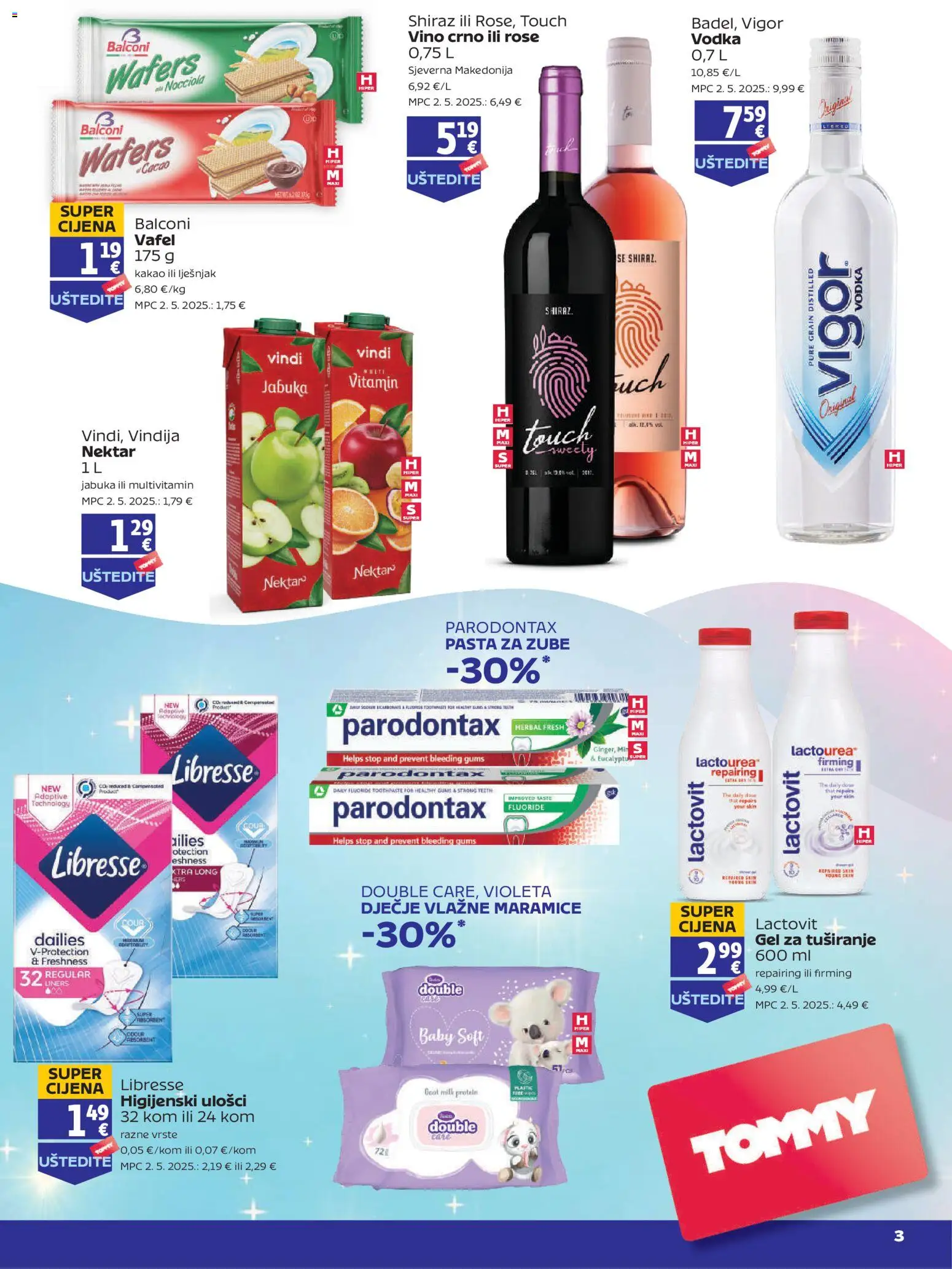 Tommy katalog | vrijedi od 22.01.2026 | Stranica: 3 | Proizvodi: Higijenski ulošci, Pasta, Libresse, Parodontax