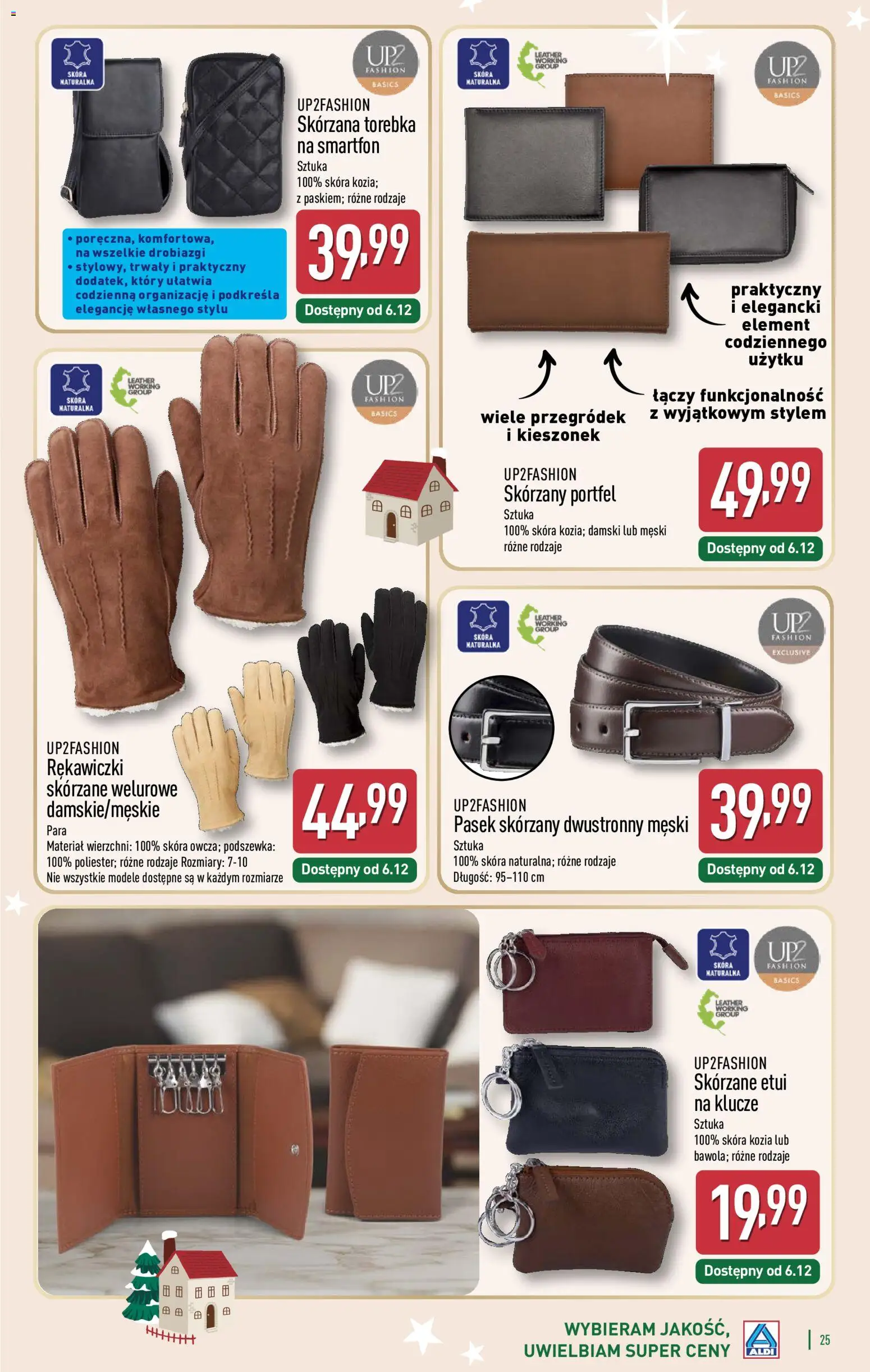 Aldi Gazetka - Katalog prezentowy od 03.11.2025 | Strona: 25 | Produkty: Smartfon, Torebka, Portfel, Rękawiczki