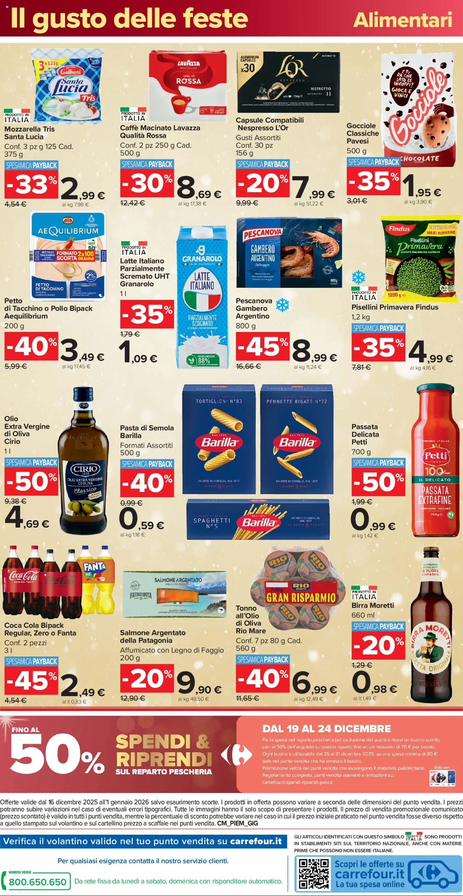 Volantino Carrefour del 16.12.2025 | Pagina: 36 | Prodotti: Pollo, Tacchino, Pasta, Sushi