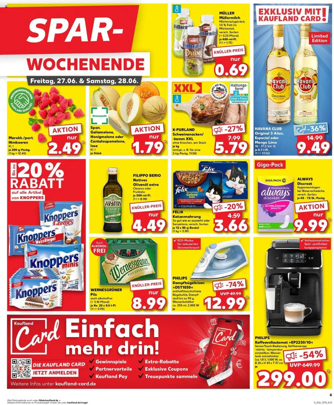 Kaufland prospekt Demmin	 - gültig ab dem 29.06.2025 | Seite: 15 | Produkte: Himbeeren, Havana club, Olivenol, Knoppers