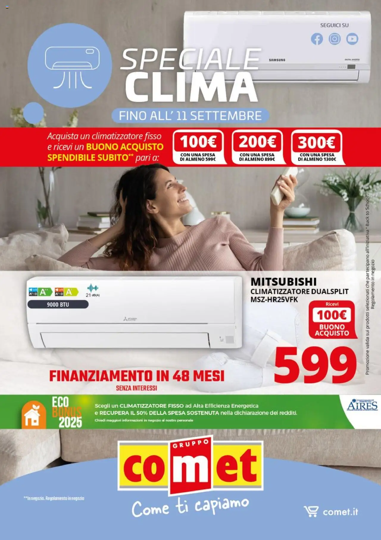 Volantino Comet del 22.08.2025 | Pagina: 1 | Prodotti: Climatizzatore, Samsung