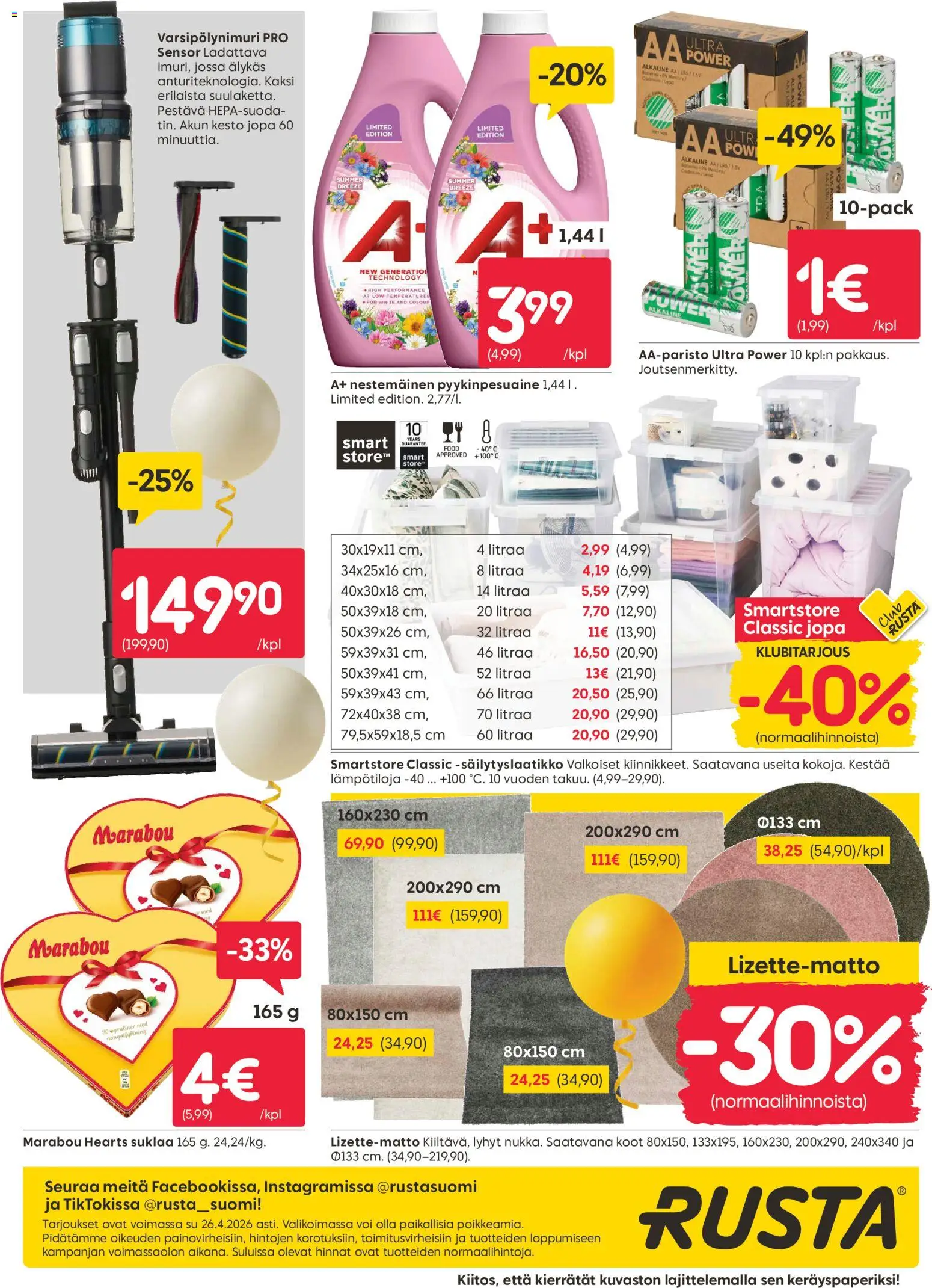 Rusta tarjoukset – voimassa 20.04.2026 alkaen | Sivu: 28 | Tuotteet: Voi, Suklaa