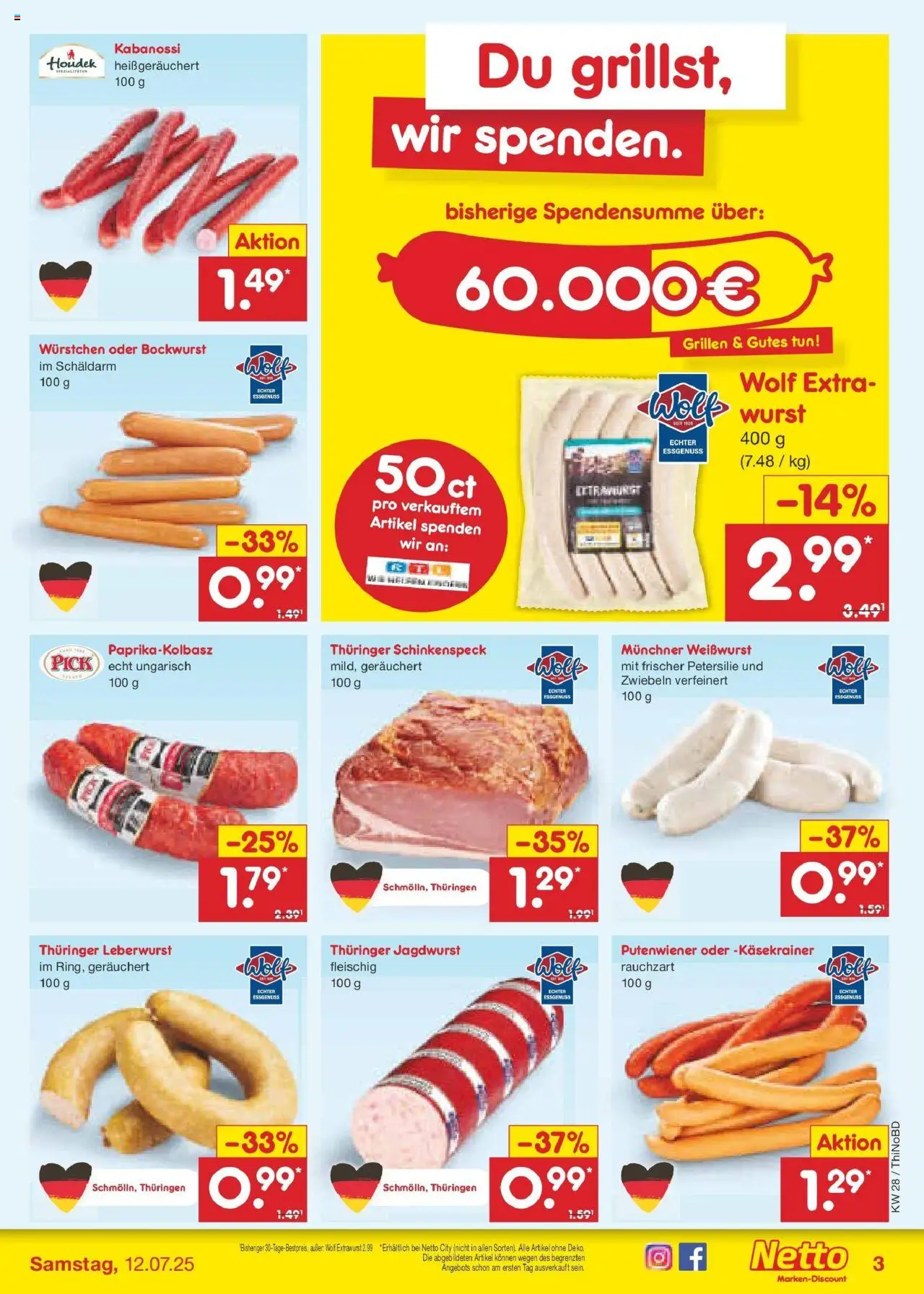 Netto Marken-Discount prospekt Herzberg	 - gültig ab dem 07.07.2025 | Seite: 3 | Produkte: Weißwurst, Zwiebeln, Wurst, Petersilie