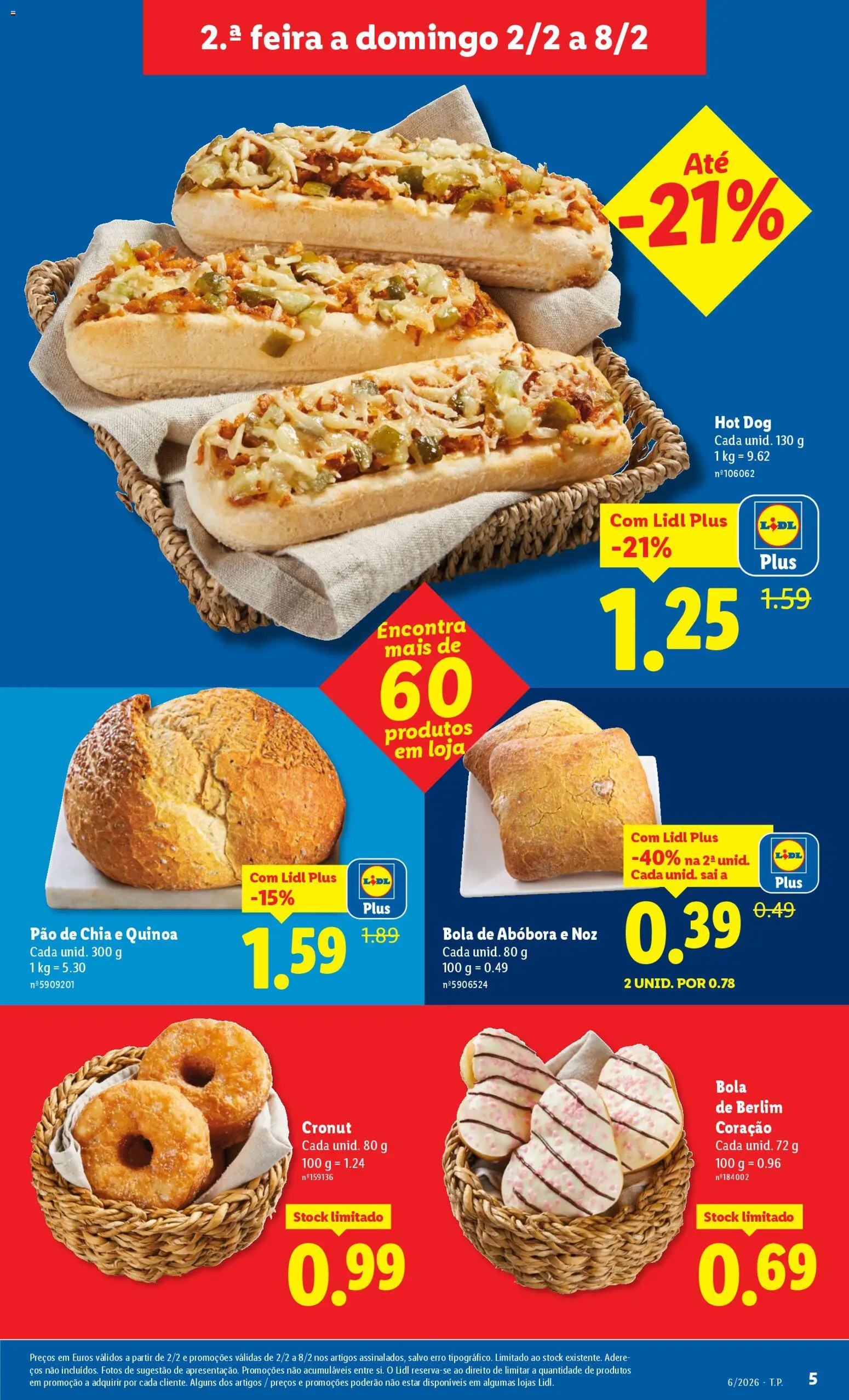 Lidl folheto │ válido de 02.02.2026 | Página: 5 | Produtos: Quinoa, Pão, Abóbora