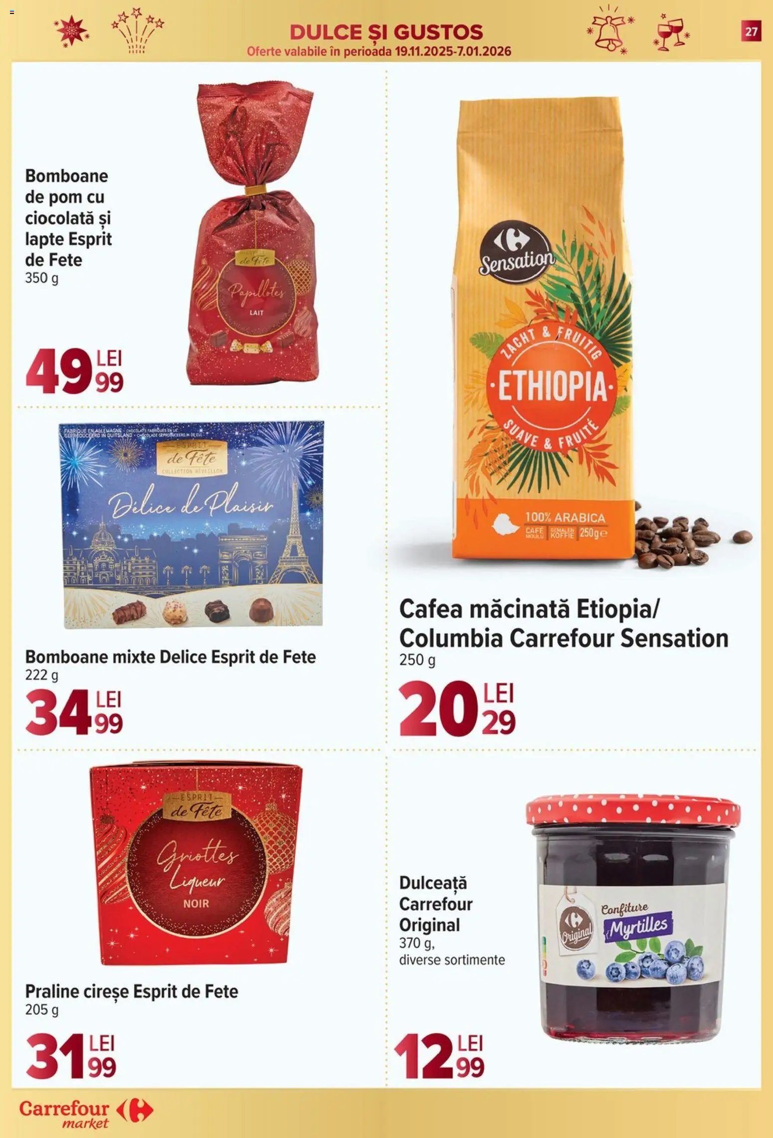 Noul catalog Carrefour – valabil de la 26.11.2025 | Pagină: 27 | Produse: Praline, Lapte, Cafea, Ciocolată