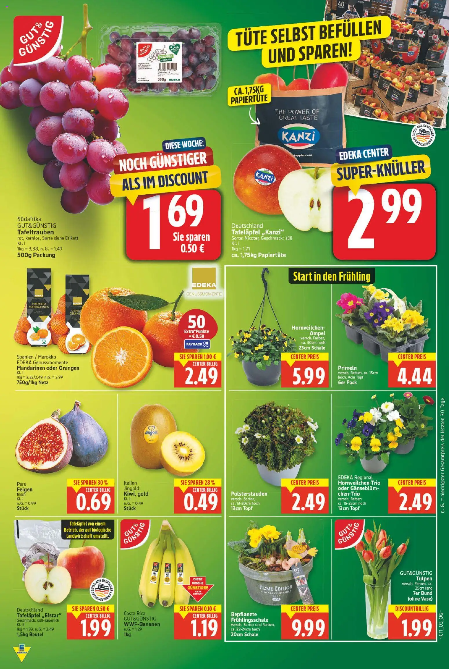 E center Prospekt 	 – gültig ab 09.03.2026 | Seite: 3 | Produkte: Trauben, Vase, Mandarinen, Orangen