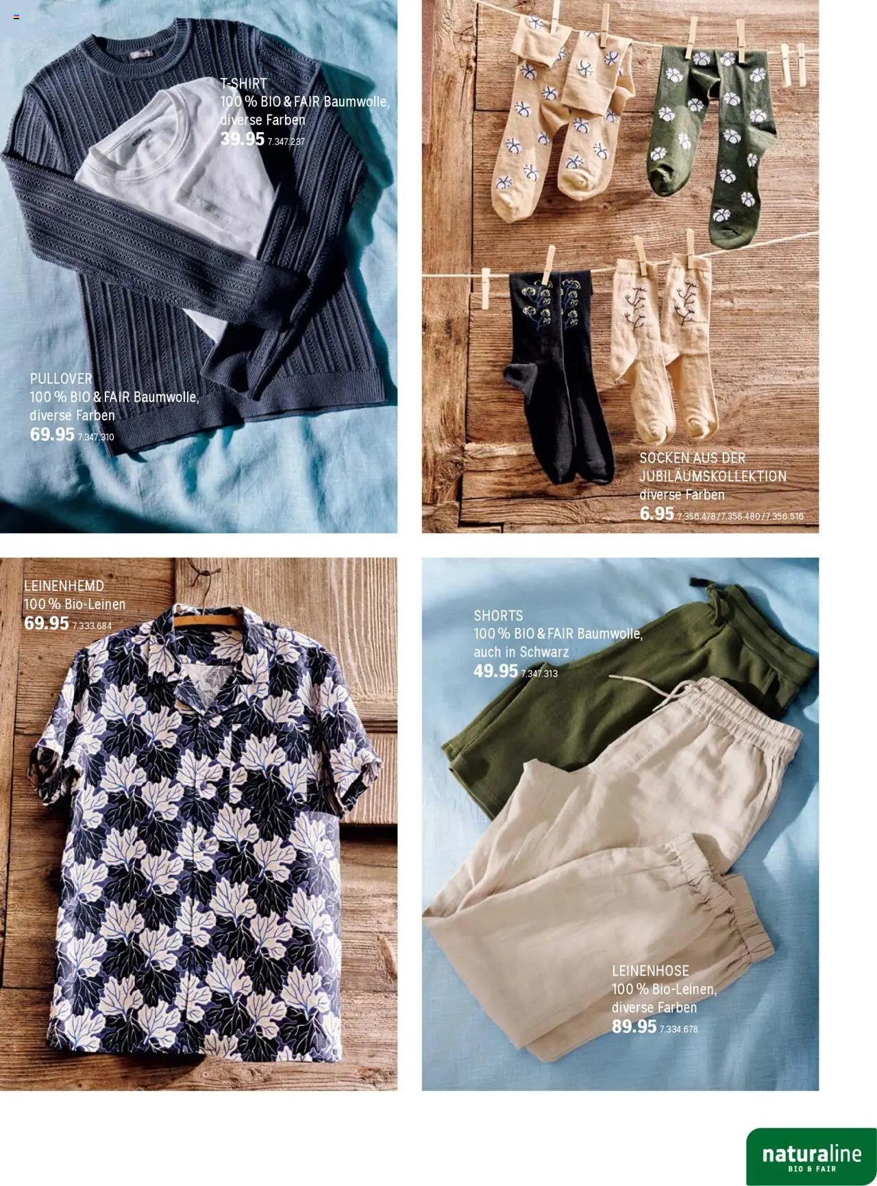 Coop City Aktionen Naturaline ab 09.08.2025 | Seite: 7 | Produkte: Leinenhose, Pullover, Socken