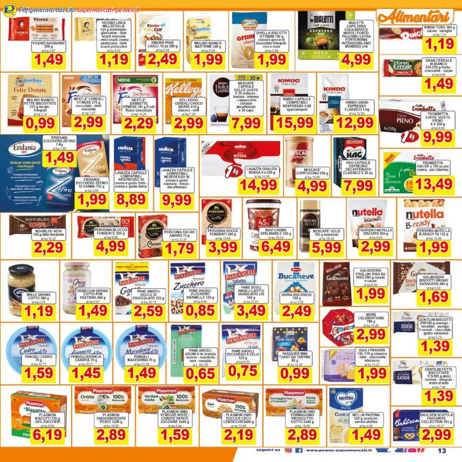 Volantino Pewex del 27.03.2026 | Pagina: 13 | Prodotti: Pane, Ceci, Cacao, Lavazza