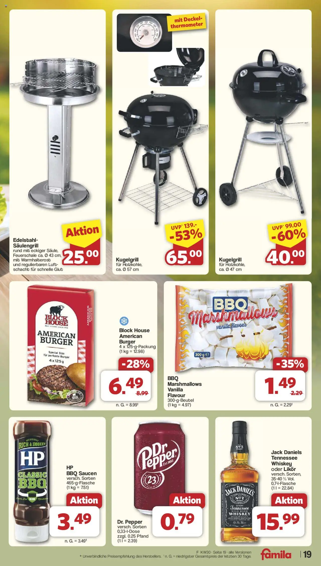 Famila Nordwest Prospekt 	 - gültig ab dem 21.07.2025 | Seite: 21 | Produkte: Thermometer, Burger, Jack Daniel's, Whiskey