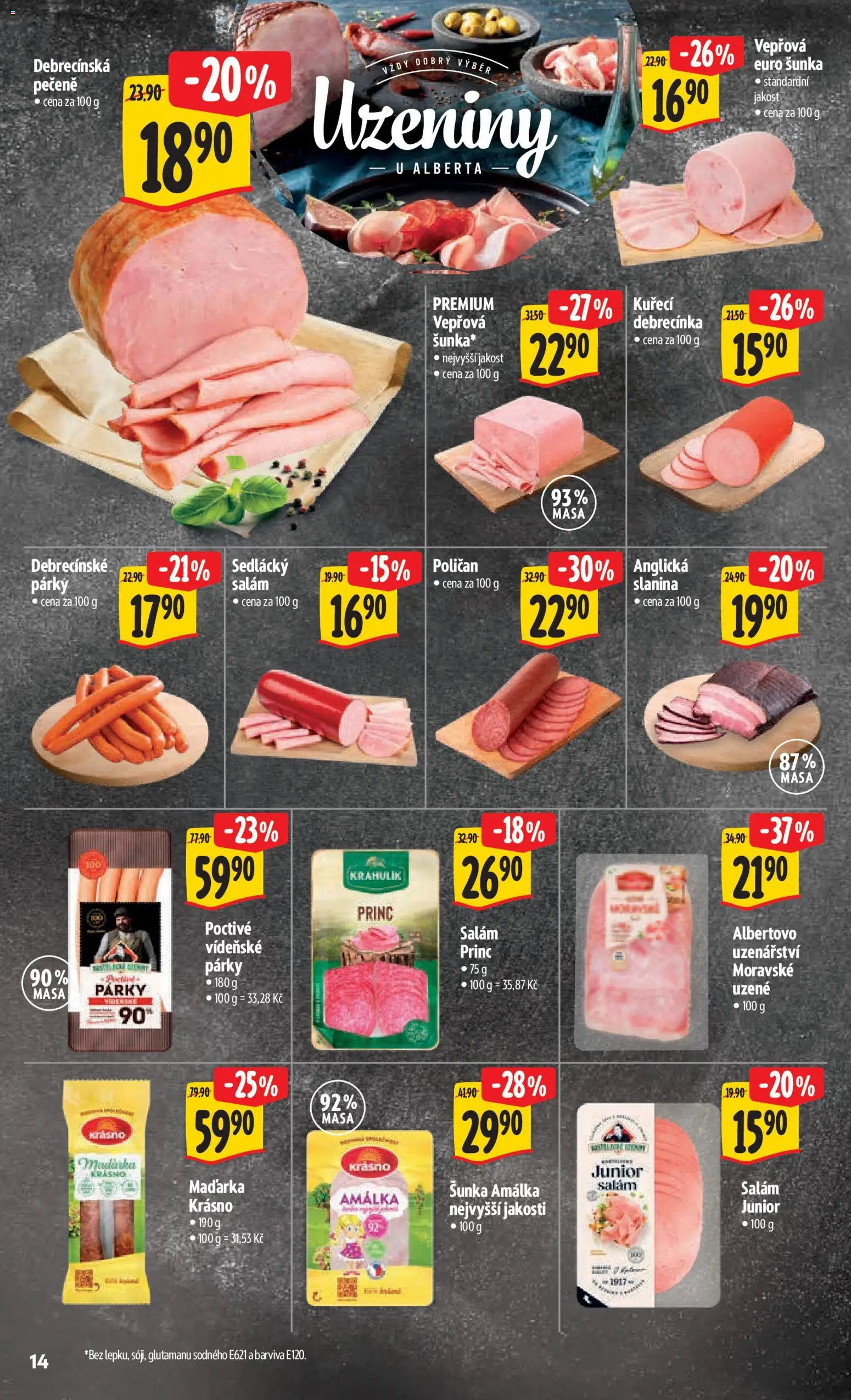 Albert leták - Hypermarket od 05.11.2025 | Strana: 23 | Produkty: Šunka, Párky, Uzeniny, Slanina
