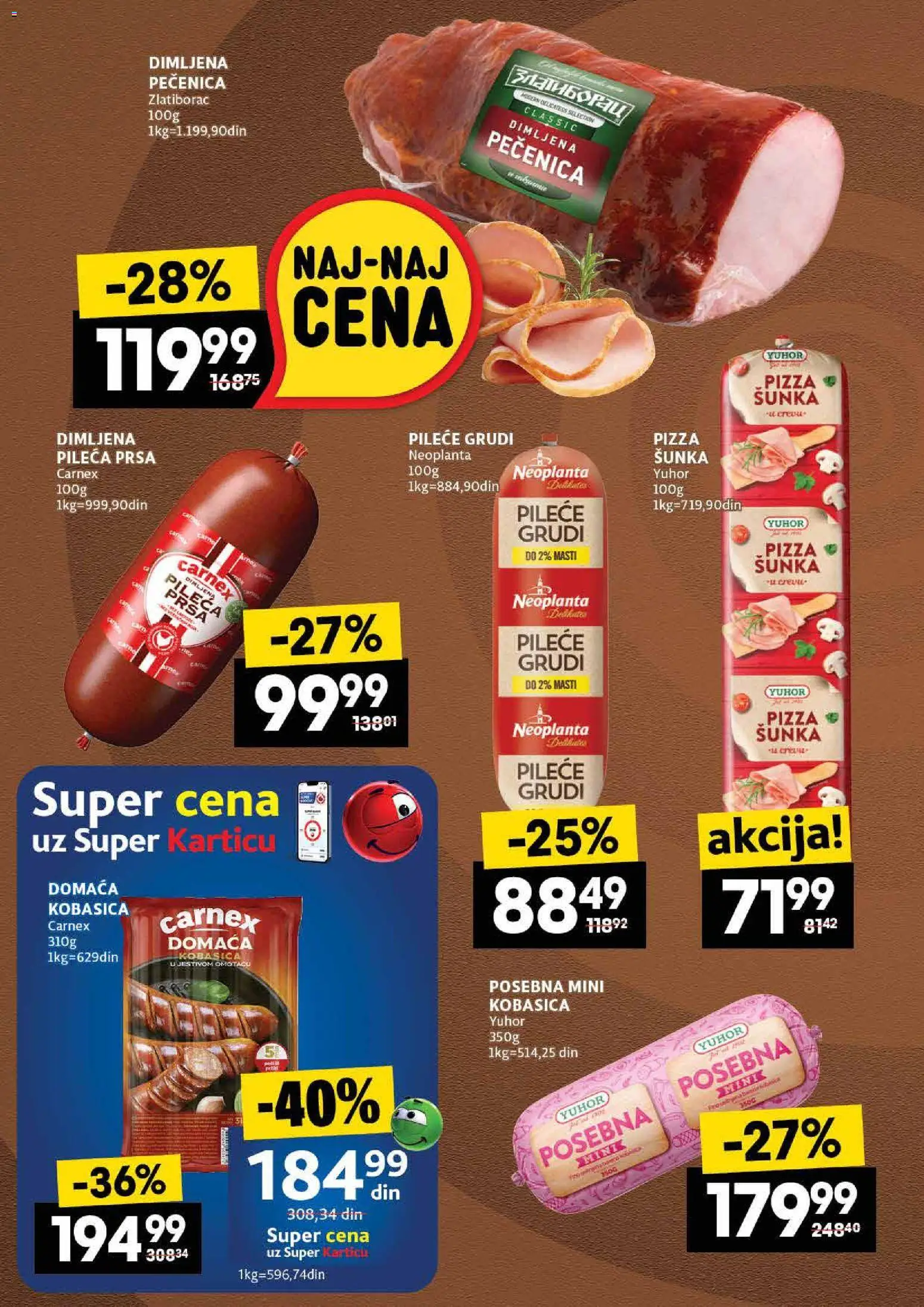 Idea katalog - važi od 20.11.2025 | Strana: 6 | Proizvode: Pileća prsa, Dimljena pileća prsa, Šunka, Pečenica