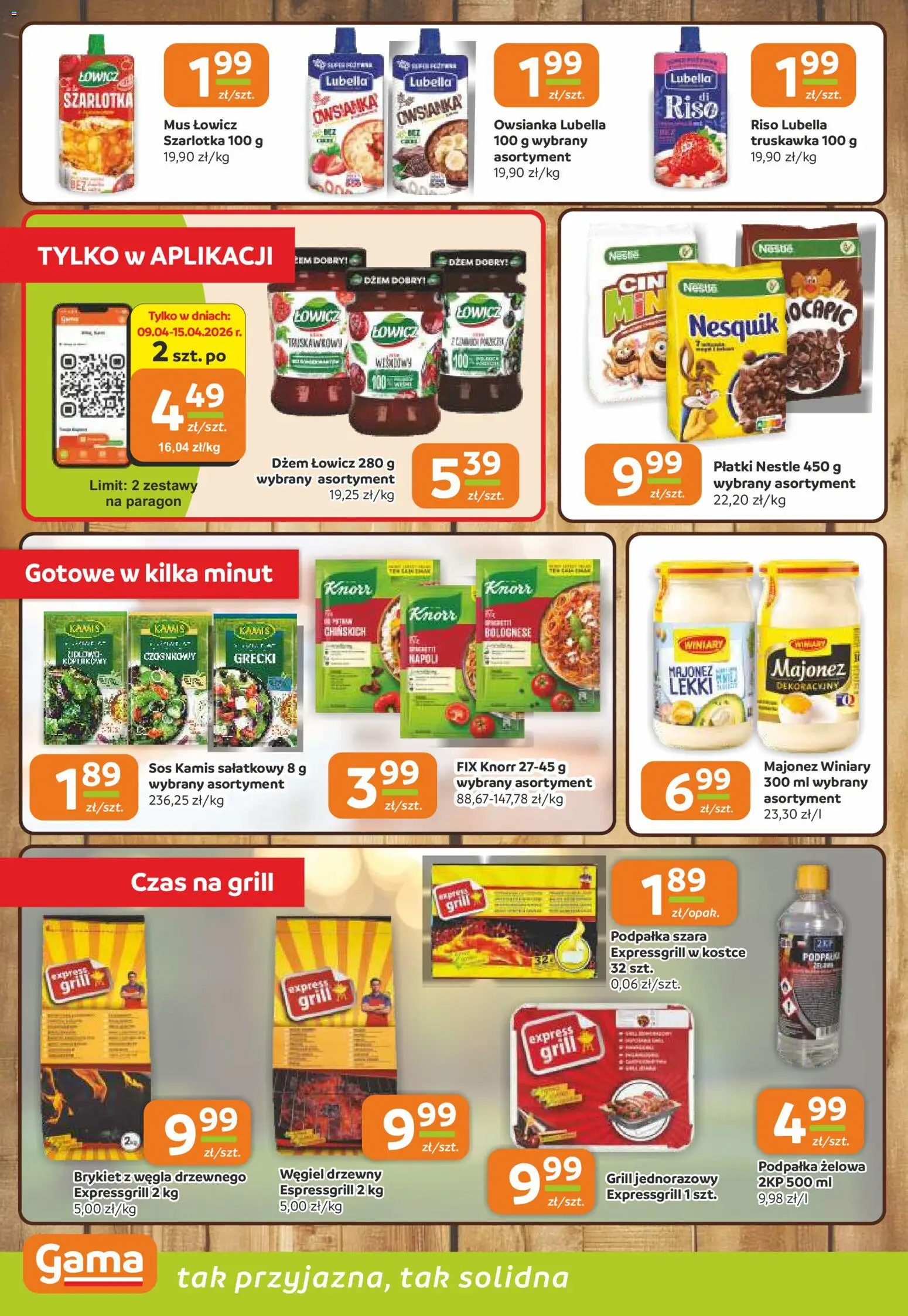 Gama gazetka od 09.04.2026 | Strona: 8 | Produkty: Majonez winiary, Dżem, Płatki, Sos