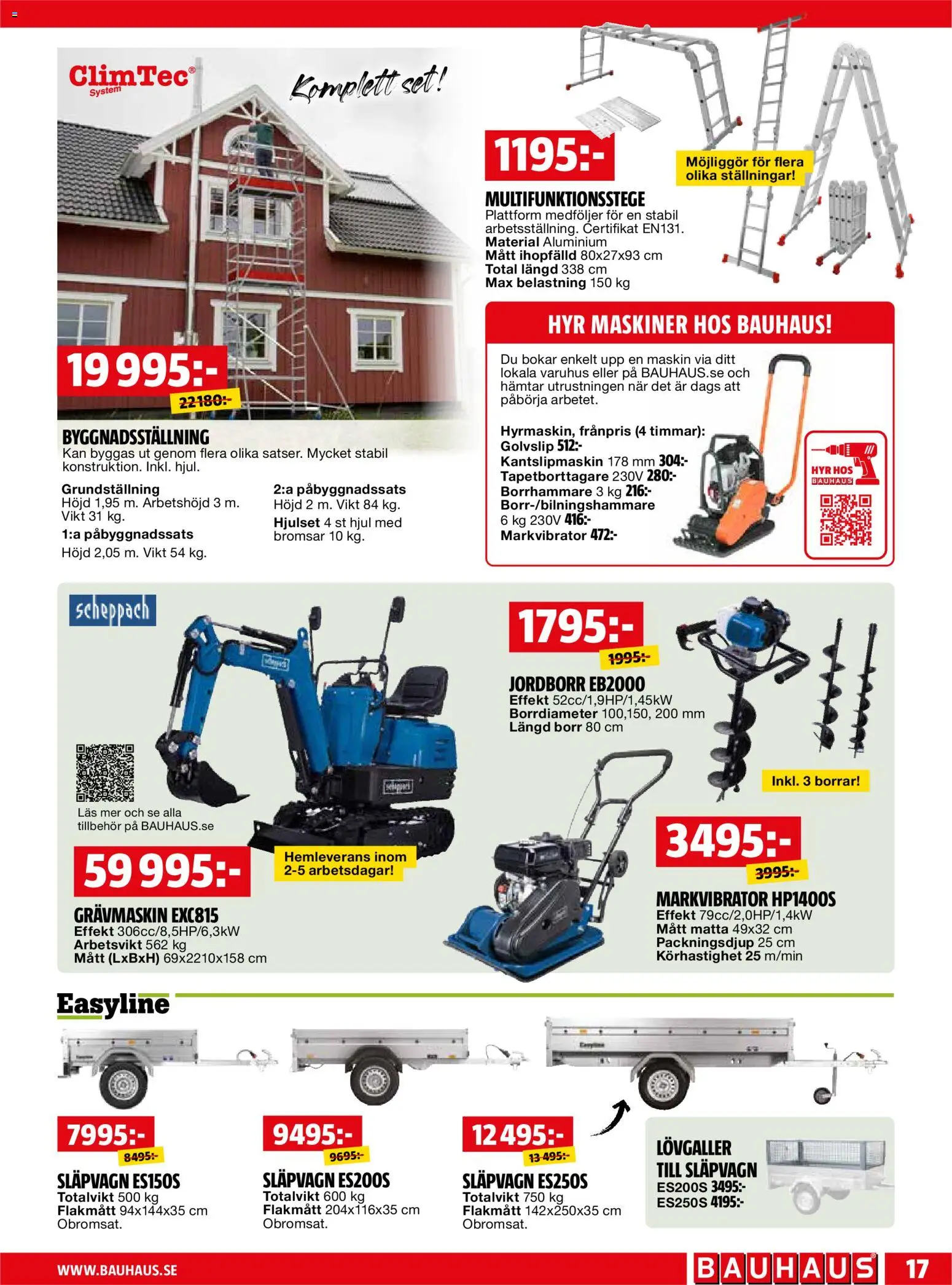 Bauhaus reklamblad aktuell från 01.04.2026 | Sida: 17 | Produkter: Borr, Jordborr, Matta, Set