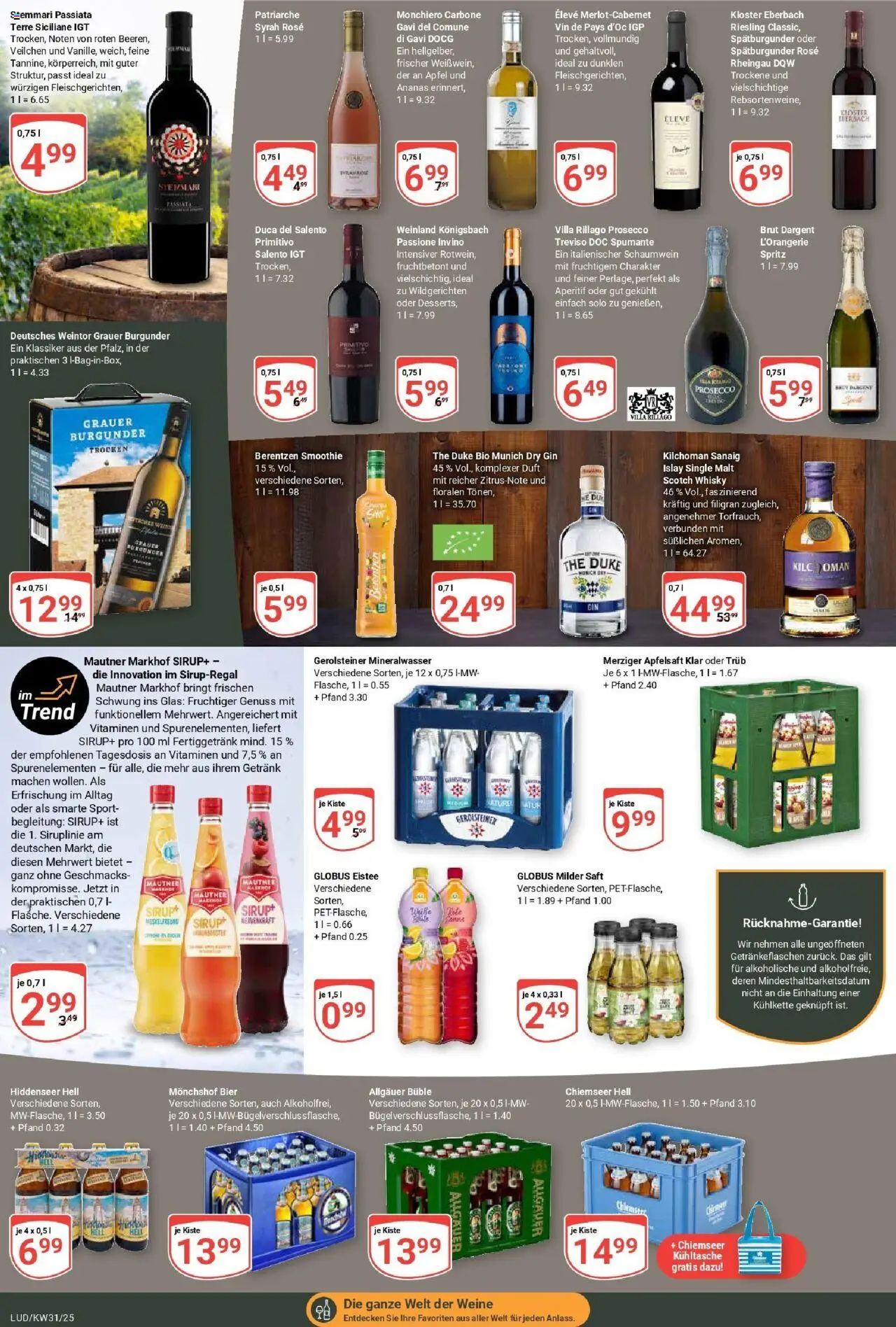 Globus prospekt Ludwigshafen-Oggersheim	 - gültig ab dem 28.07.2025 | Seite: 17 | Produkte: Whisky, Monchshof, Ananas, Prosecco