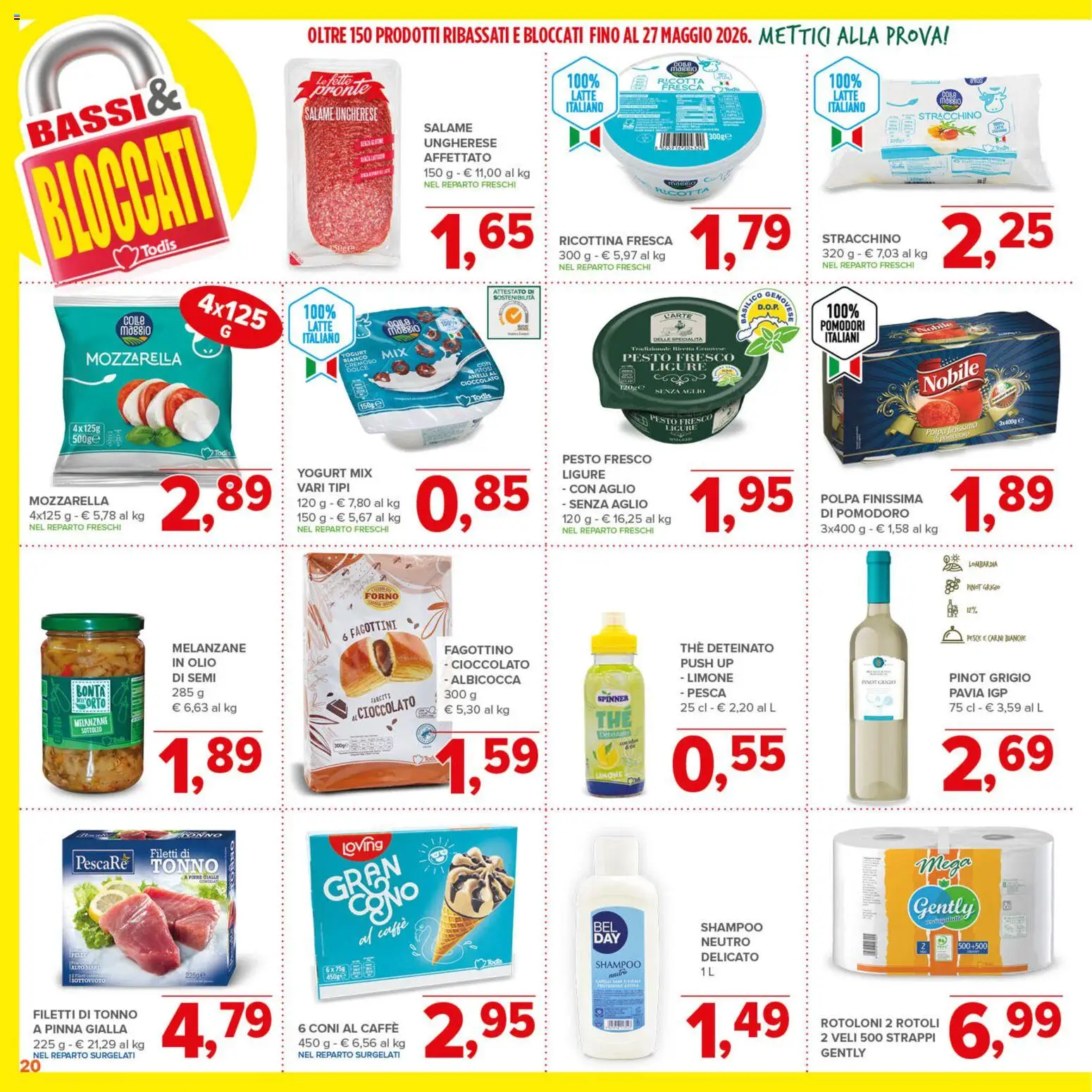 Volantino Todis del 23.04.2026 | Pagina: 20 | Prodotti: Pomodoro, Pomodori, Pesto, Melanzane