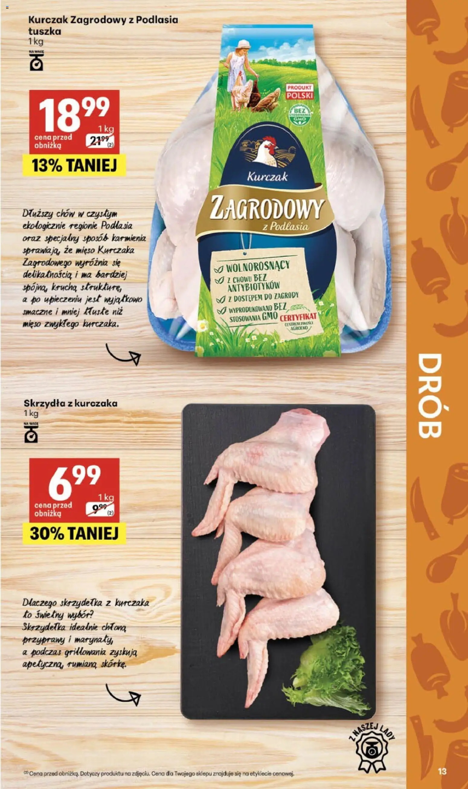 Delikatesy Centrum gazetka od 16.04.2026 | Strona: 13 | Produkty: Skrzydełka z kurczaka, Kurczak, Kurczak zagrodowy, Przyprawy