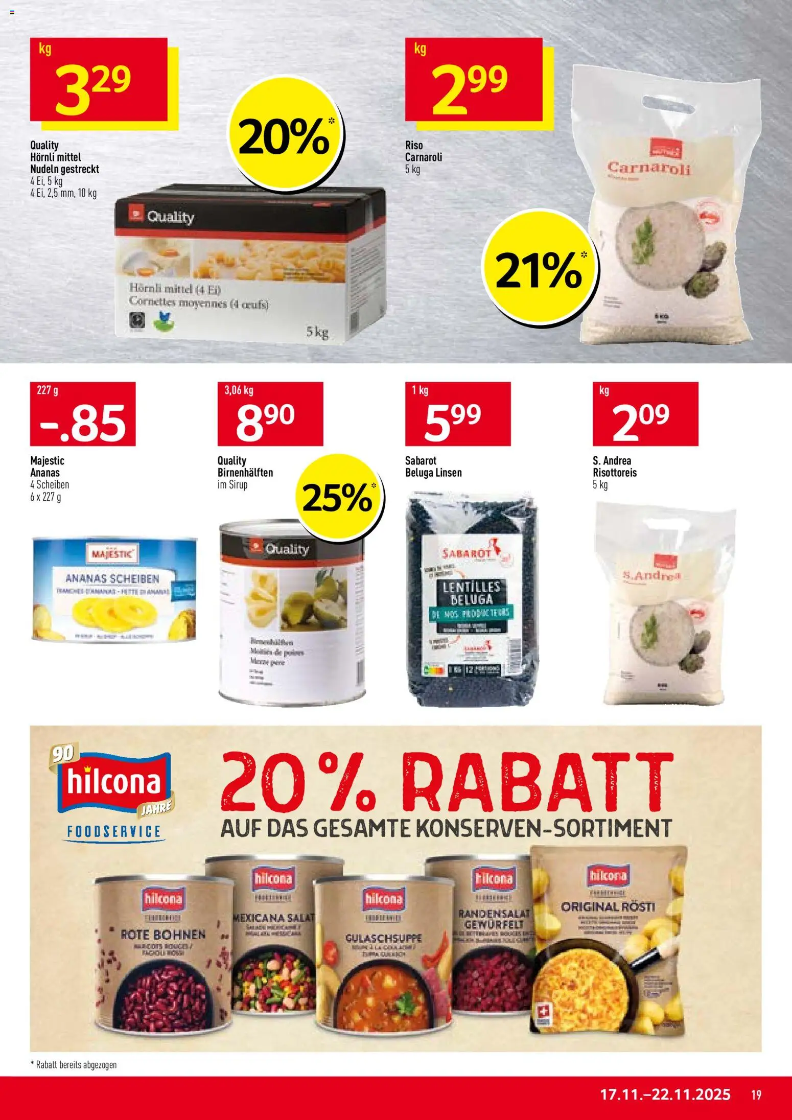 Prodega Aktionen – gültig ab 17.11.2025 | Seite: 19 | Produkte: Sirup, Nudeln, Ananas, Salat