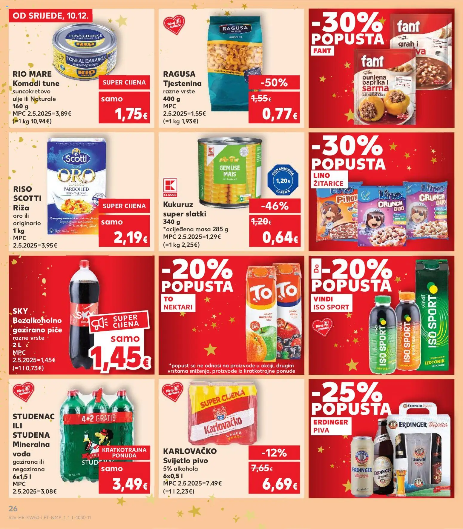 Kaufland katalog | vrijedi od 10.12.2025 | Stranica: 26 | Proizvodi: Karlovačko, Voda, Tuna, Jabuka