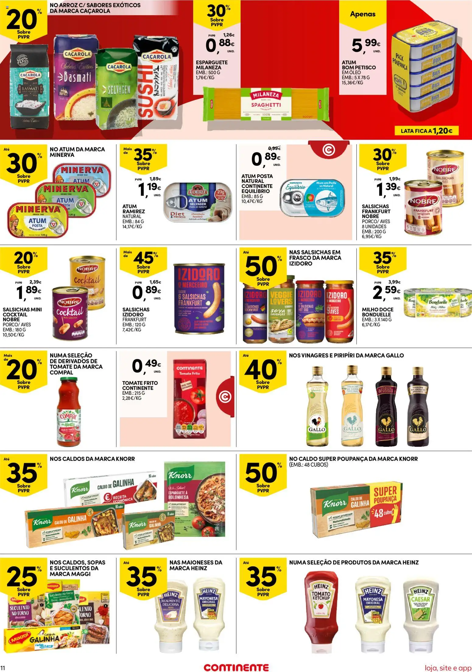 Continente Semanal Continente Bom Dia │ válido de 07.04.2026 | Página: 11 | Produtos: Milaneza, Knorr, Tomate, Ketchup