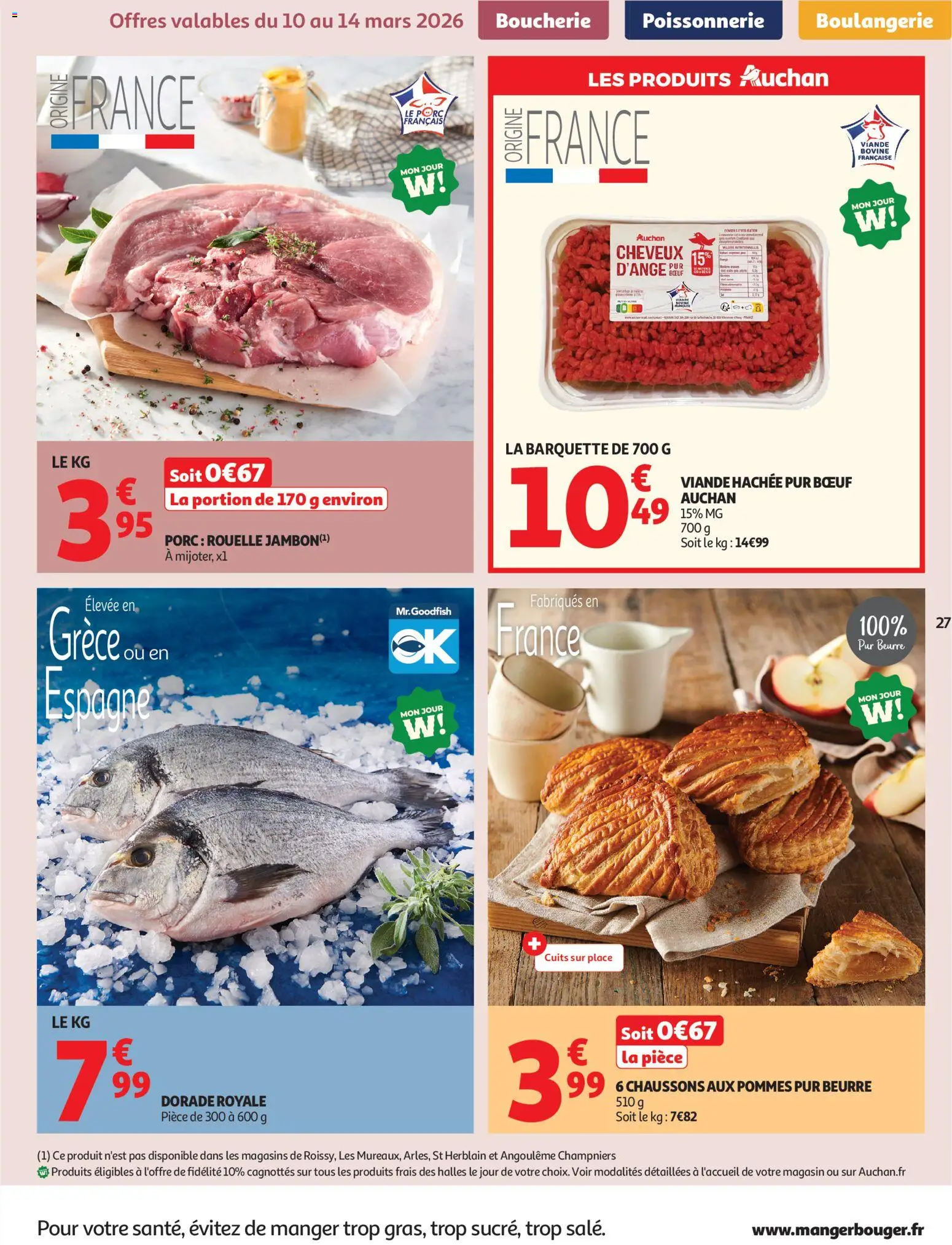 {H1} | Page: 27 | Produits: Dorade royale, Viande, Porc, Pommes
